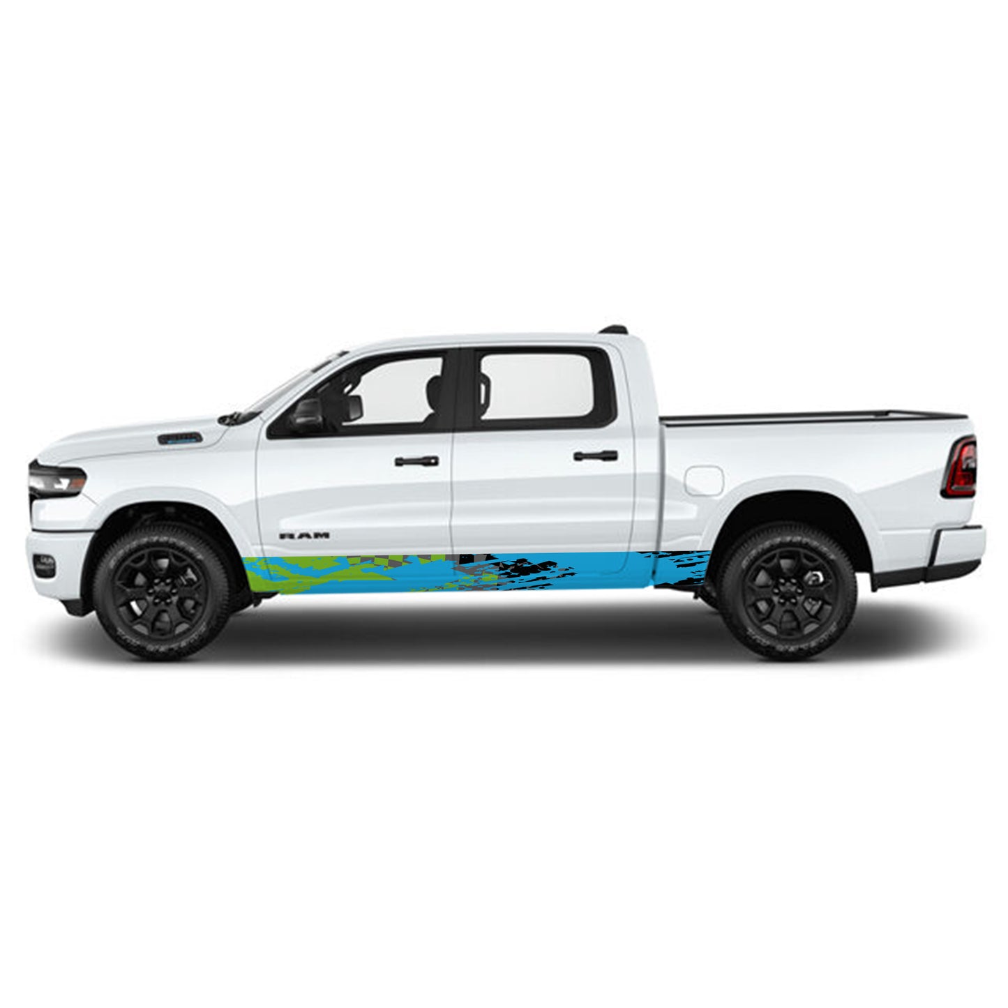 Racing Green Blue Rocker Panel Graphic Decal Kit (Left & Right Sides) - High Quality Vinyl for Trucks & SUVs