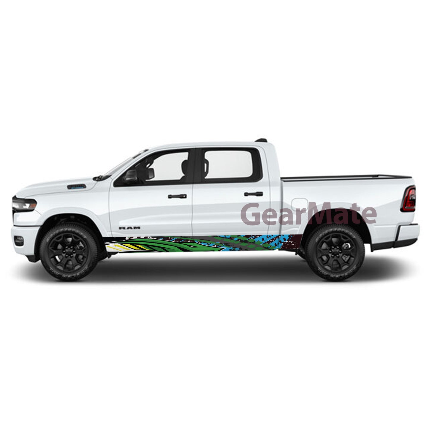 Racing Snake Green Panel Graphic Decal Kit (Left & Right Sides) - High Quality Vinyl for Trucks & SUVs