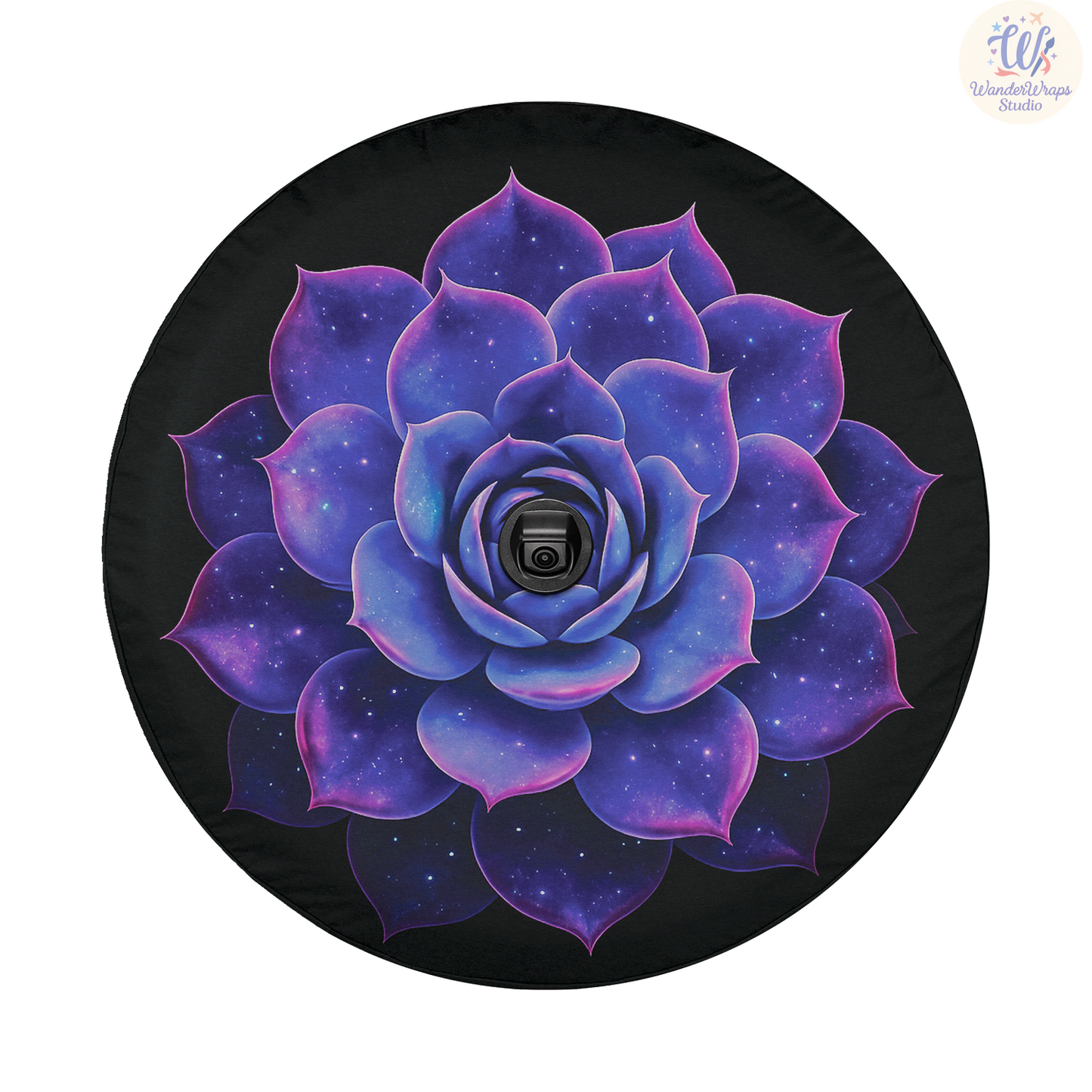 Galaxy Echeveria Spare Tire Cover – Waterproof UV Resistant Protector with Camera Hole