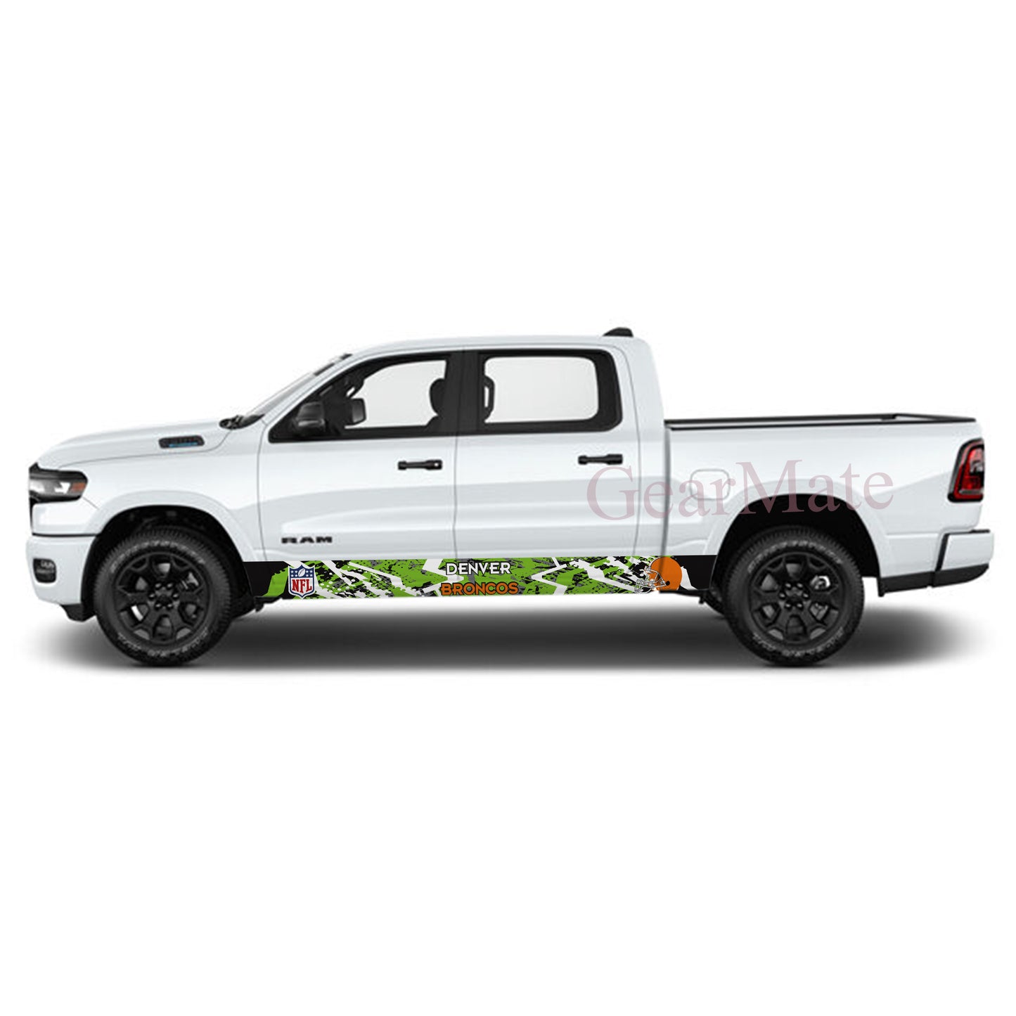 NFL Denver Broncos Rocker Panel Graphic Decal Kit (Left & Right Sides) - High Quality Vinyl for Trucks & SUVs
