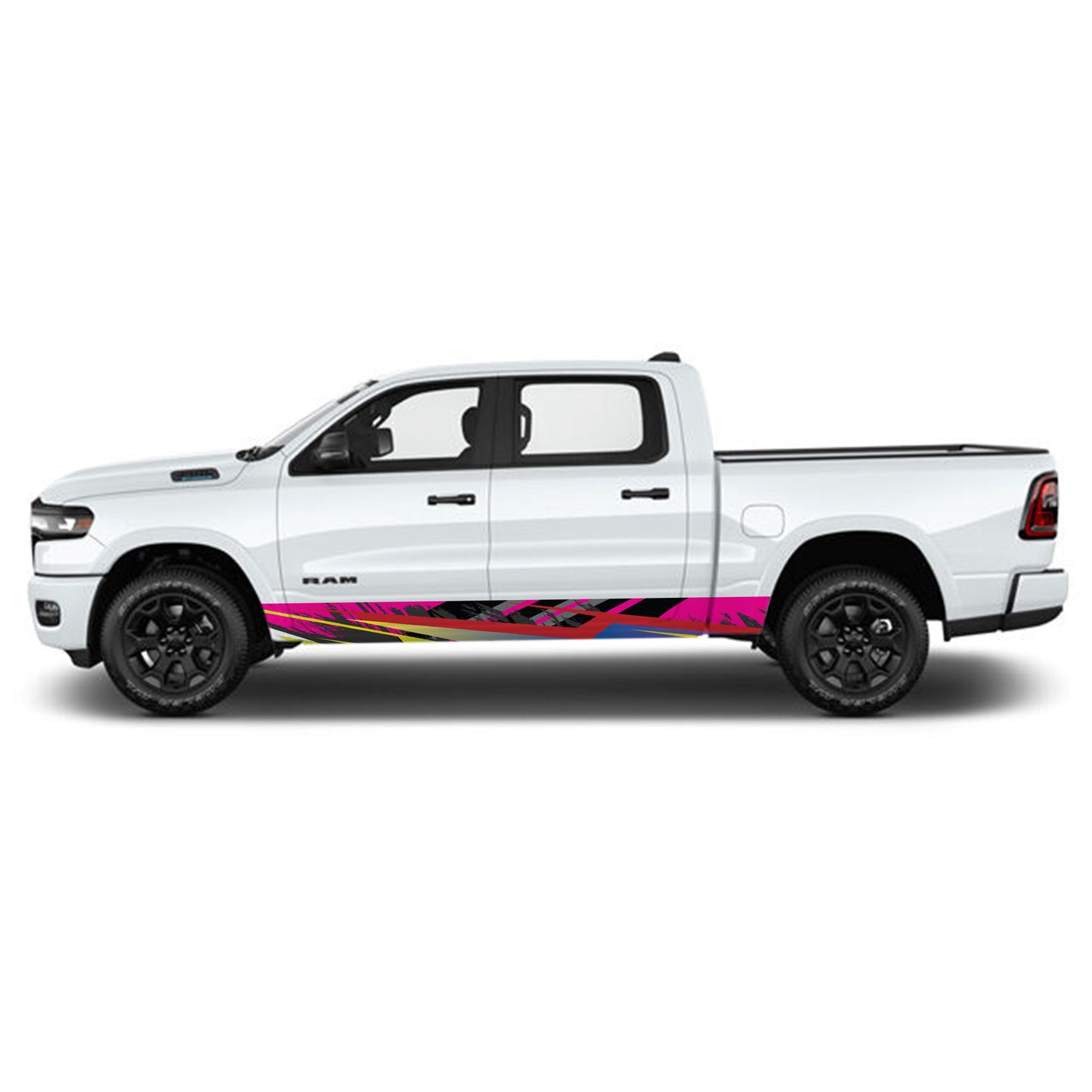 Pink Mix Rocker Panel Graphic Decal Kit (Left & Right Sides) - High Quality Vinyl for Trucks & SUVs
