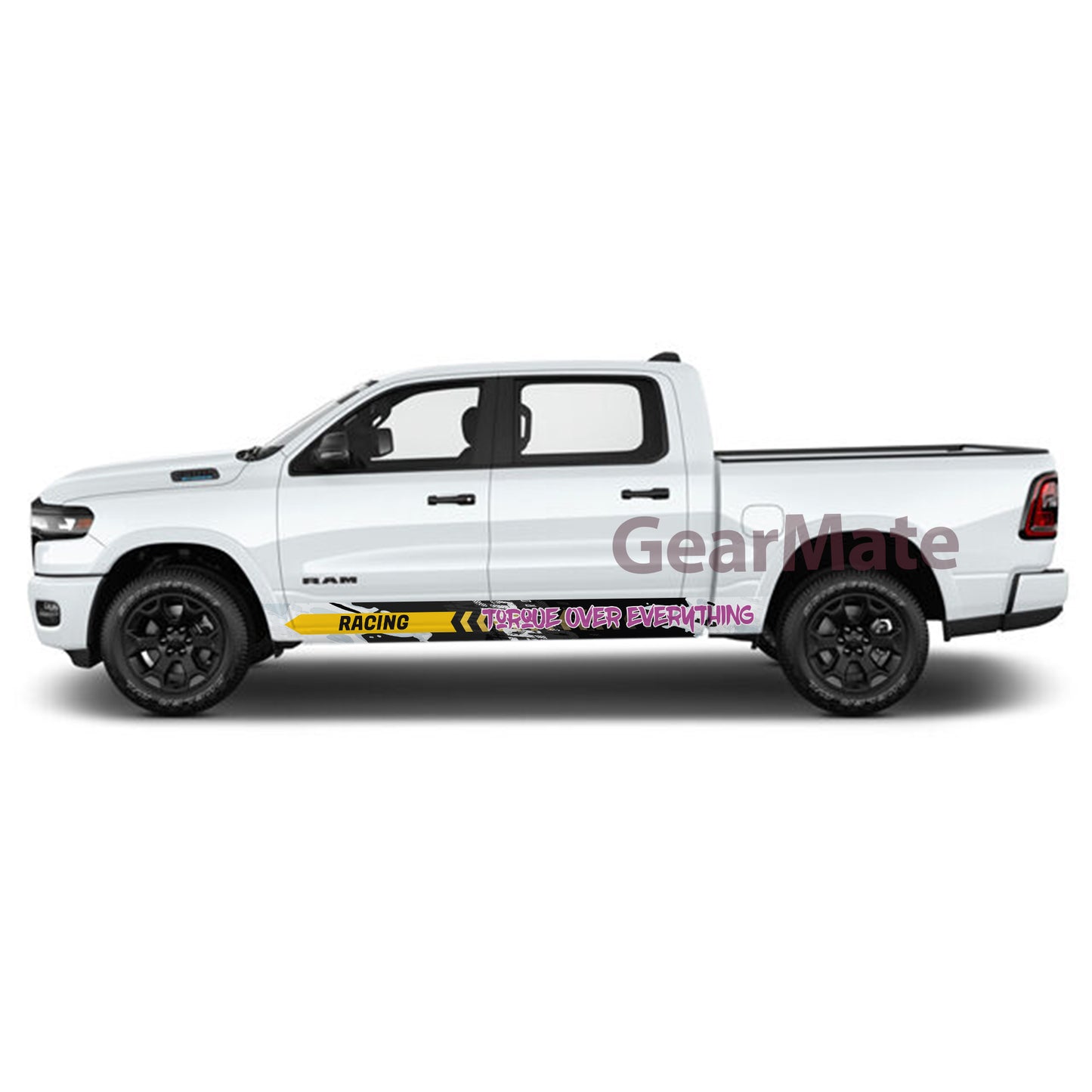 Torque Over Everything Rocker Panel Graphic Decal Kit (Left & Right Sides) - High Quality Vinyl for Trucks & SUVs