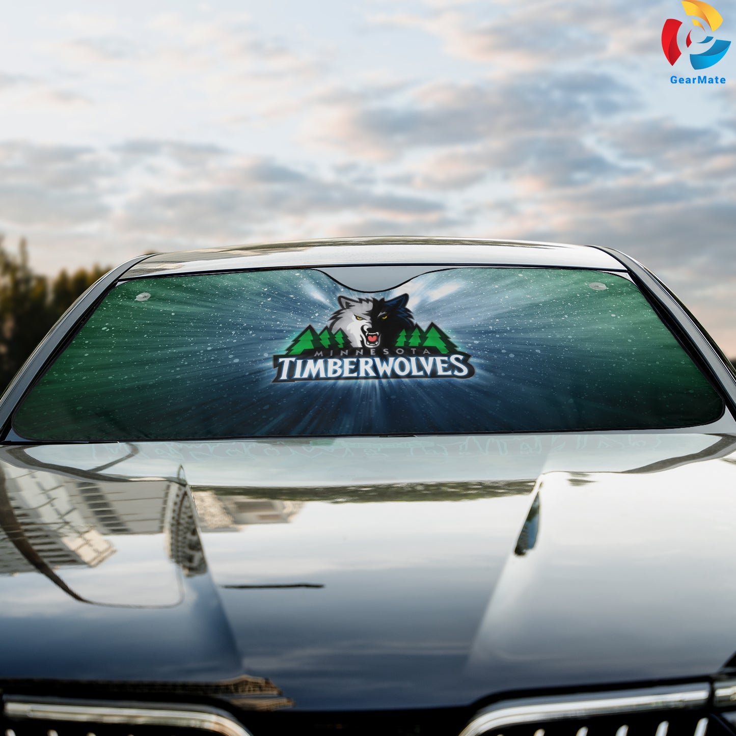 Minnesota Timberwolves Reflective Car Sunshade – Premium Heat & UV Protection, Universal Fit