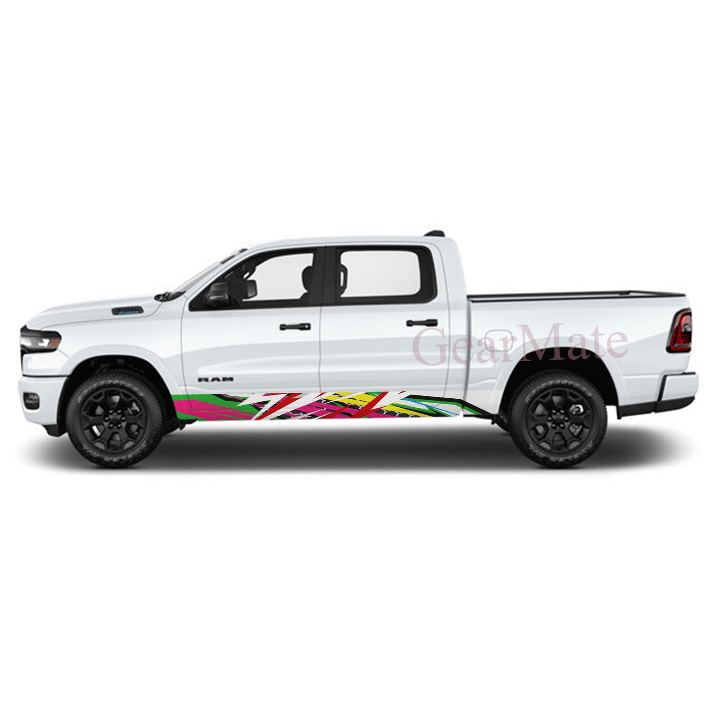 Racing Stripe Pink RG Rocker Panel Graphic Decal Kit (Left & Right Sides) - High Quality Vinyl for Trucks & SUVs