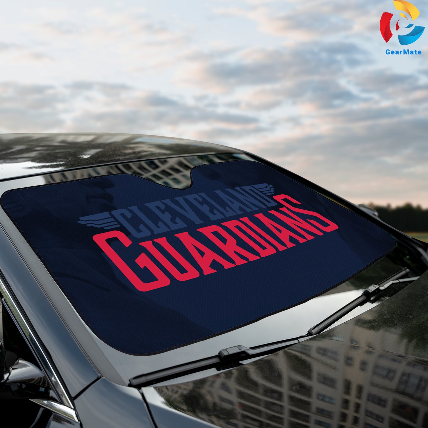 Cleveland Guardians MLB Baseball Reflective Car Sunshade – Premium Heat & UV Protection, Universal Fit