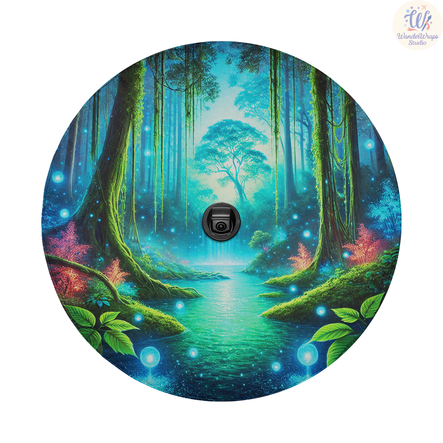 Magical Forest Scene Spare Tire Cover – Waterproof UV Resistant Protector with Camera Hole