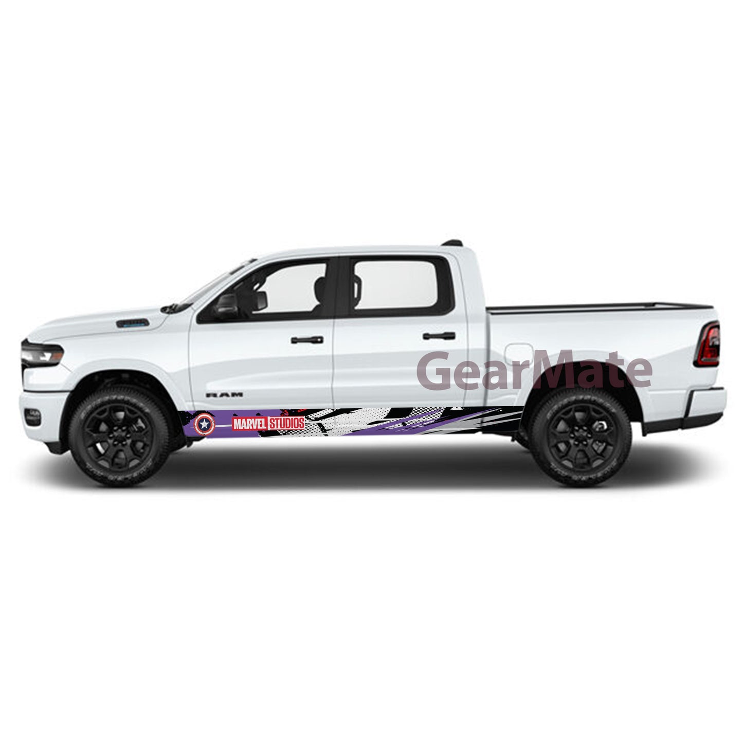 Racing Marvel Captain America What If Rocker Panel Graphic Decal Kit (Left & Right Sides) - High Quality Vinyl for Trucks & SUVs