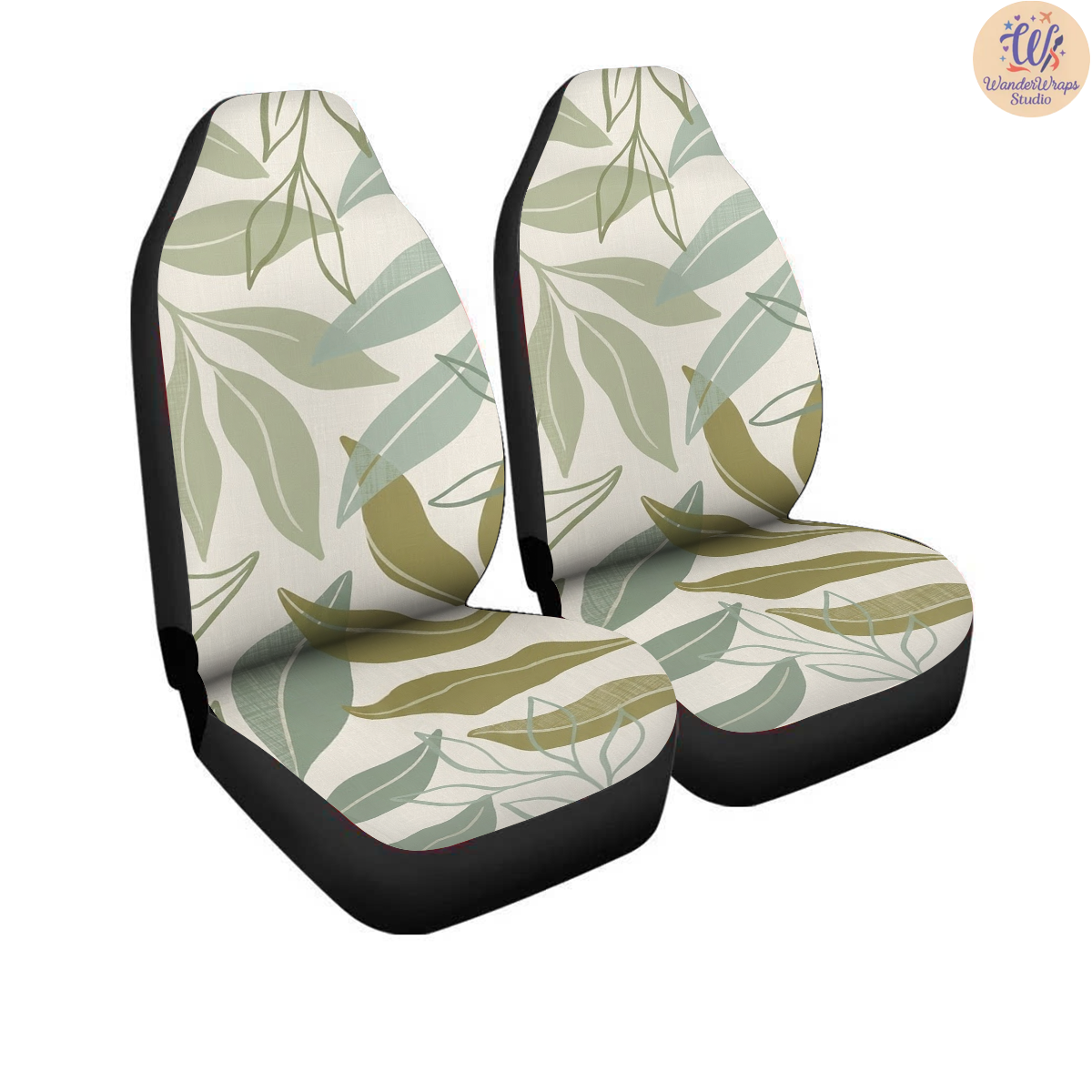 Boho Sage Canopy Car Seat Covers – High Quality Graphic and Polar Fleece Protector Set