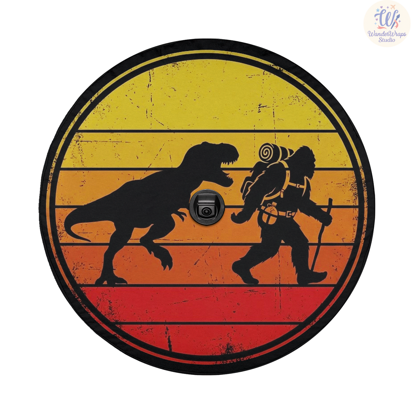Big Foot T-rex Spare Tire Cover – Waterproof UV Resistant Protector with Camera Hole