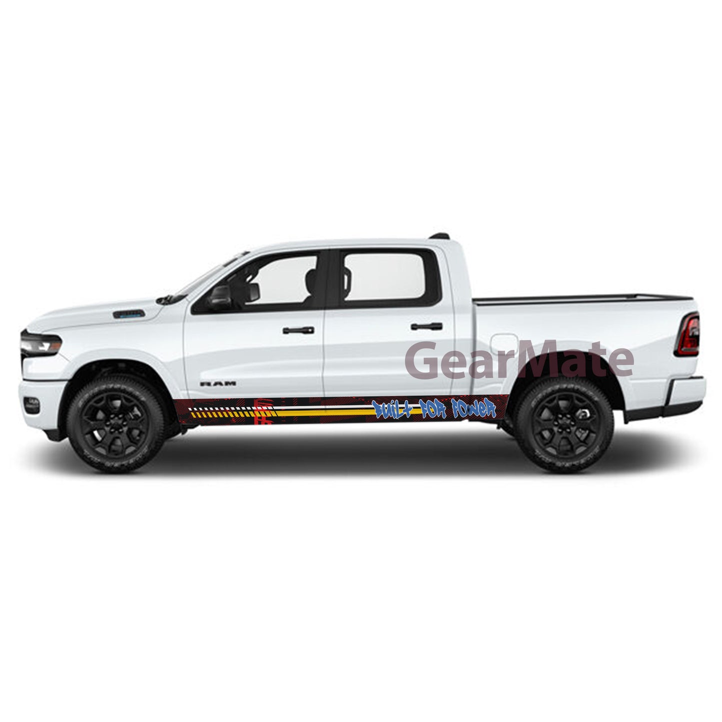 Built for Power Rocker Panel Graphic Decal Kit (Left & Right Sides) - High Quality Vinyl for Trucks & SUVs