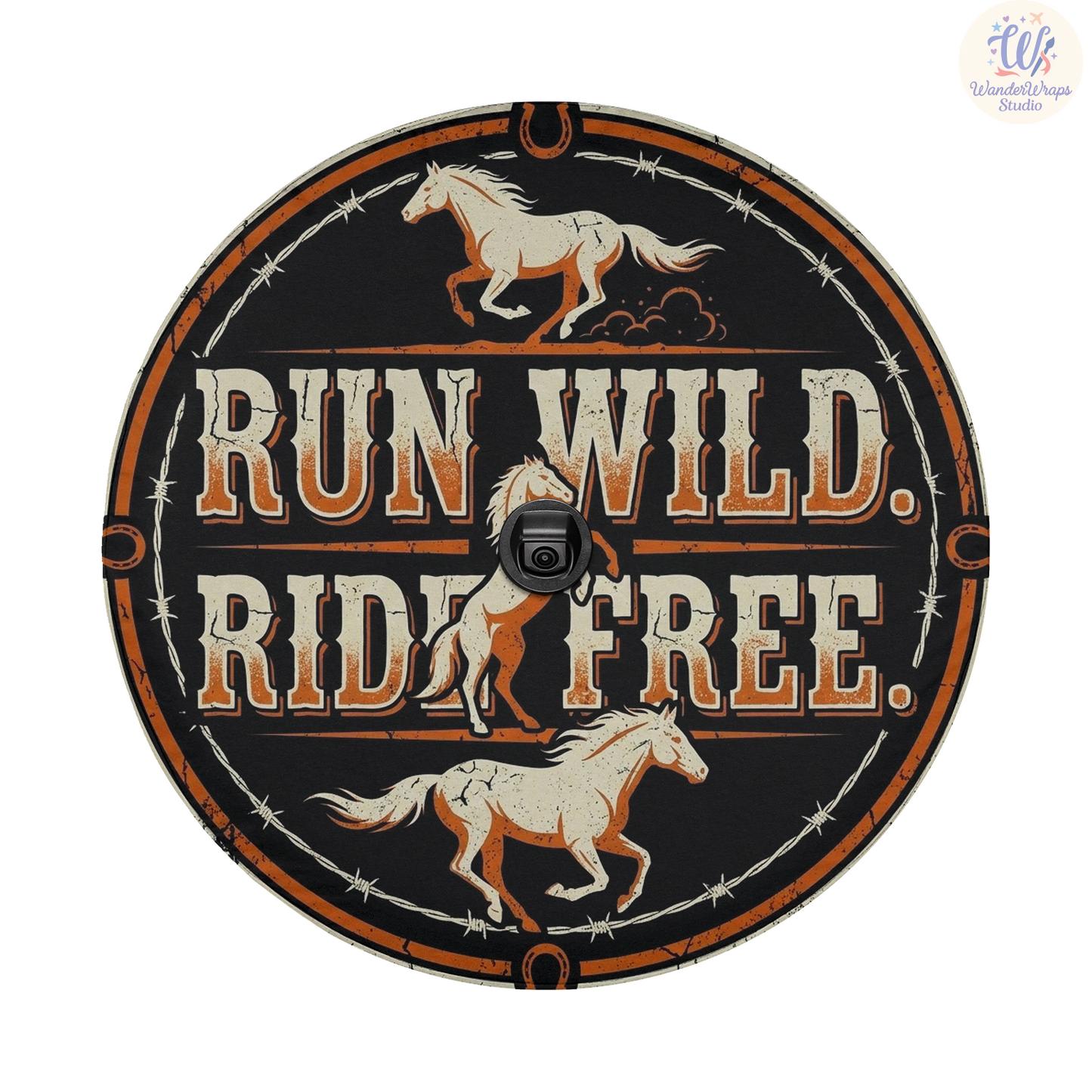 Run Wild Ride Free Spare Tire Cover – Waterproof UV Resistant Protector with Camera Hole