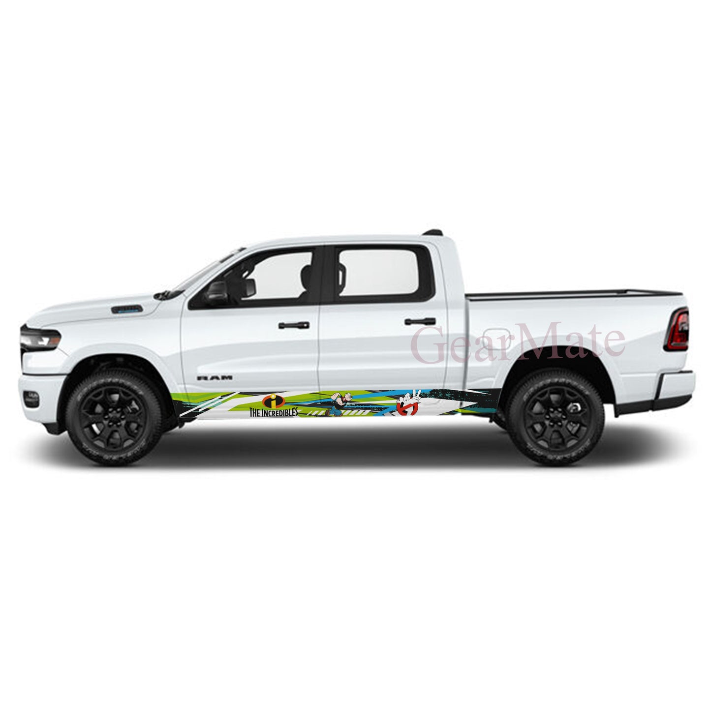 Racing Green Blue The Incredibles Rocker Panel Graphic Decal Kit (Left & Right Sides) - High Quality Vinyl for Trucks & SUVs