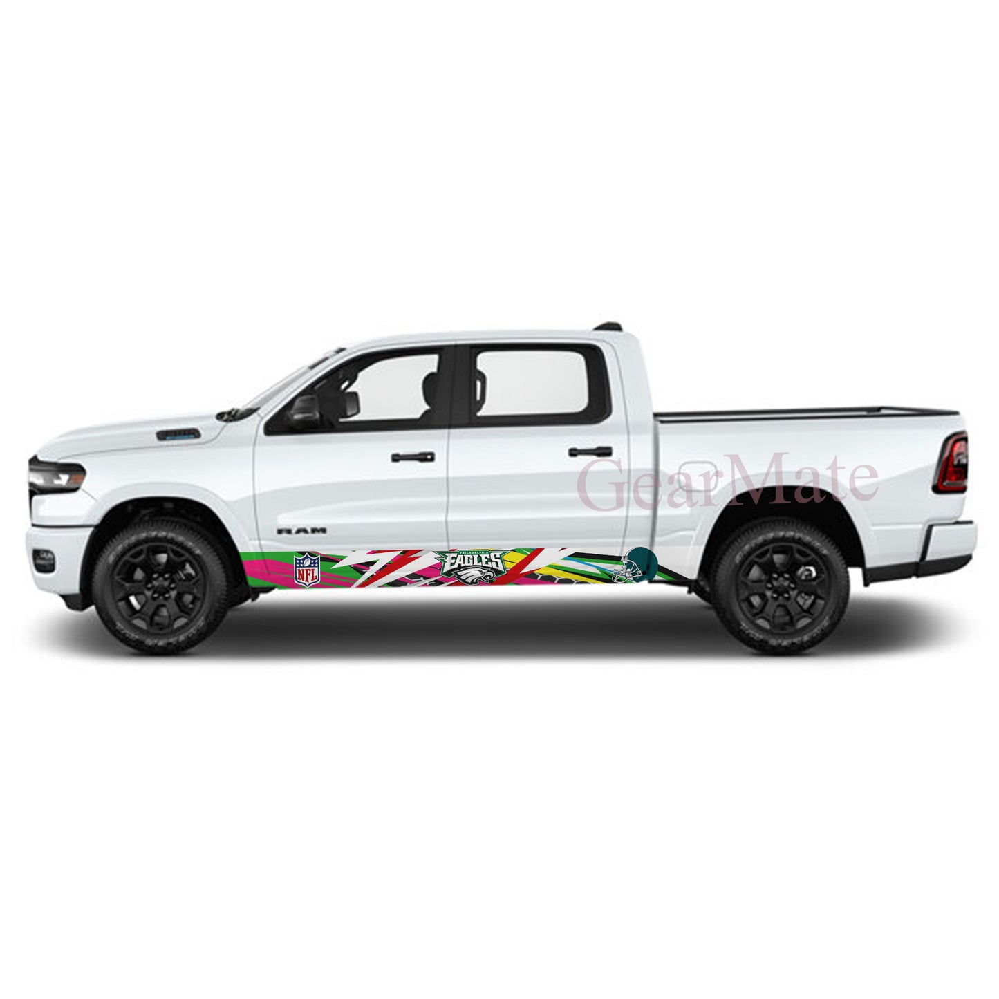 NFL Philadelphia Eagles 1 Rocker Panel Graphic Decal Kit (Left & Right Sides) - High Quality Vinyl for Trucks & SUVs