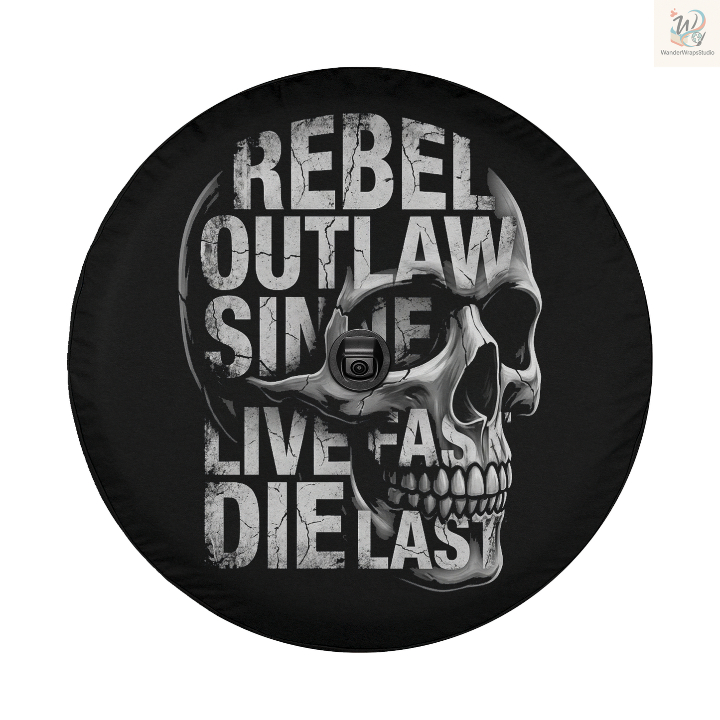 Rebel Outlaw Spare Tire Cover – Waterproof UV Resistant Protector with Camera Hole