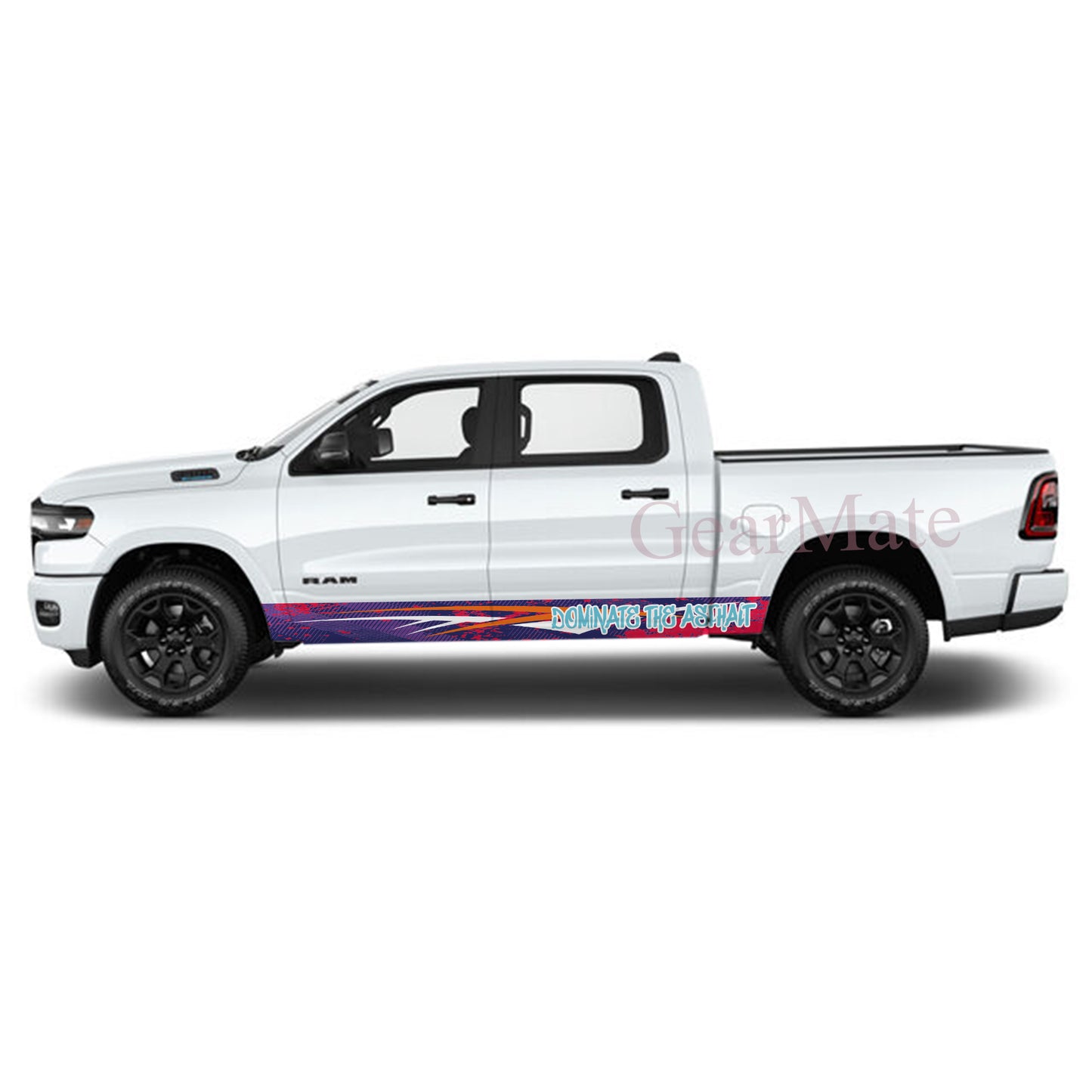 Dominate the Asphalt Rocker Panel Graphic Decal Kit (Left & Right Sides) - High Quality Vinyl for Trucks & SUVs