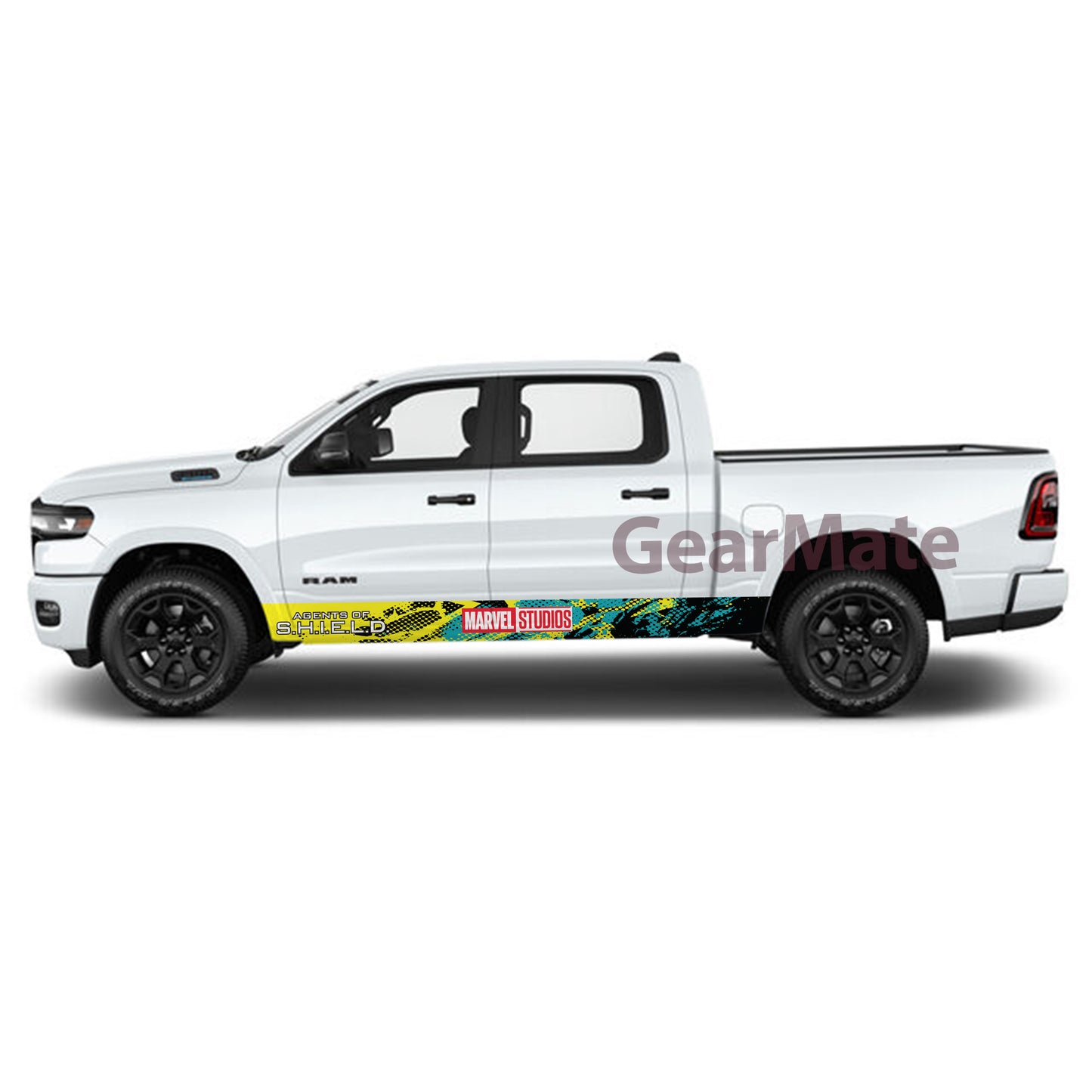Sport Marvel Agents Of Shield Rocker Panel Graphic Decal Kit (Left & Right Sides) - High Quality Vinyl for Trucks & SUVs