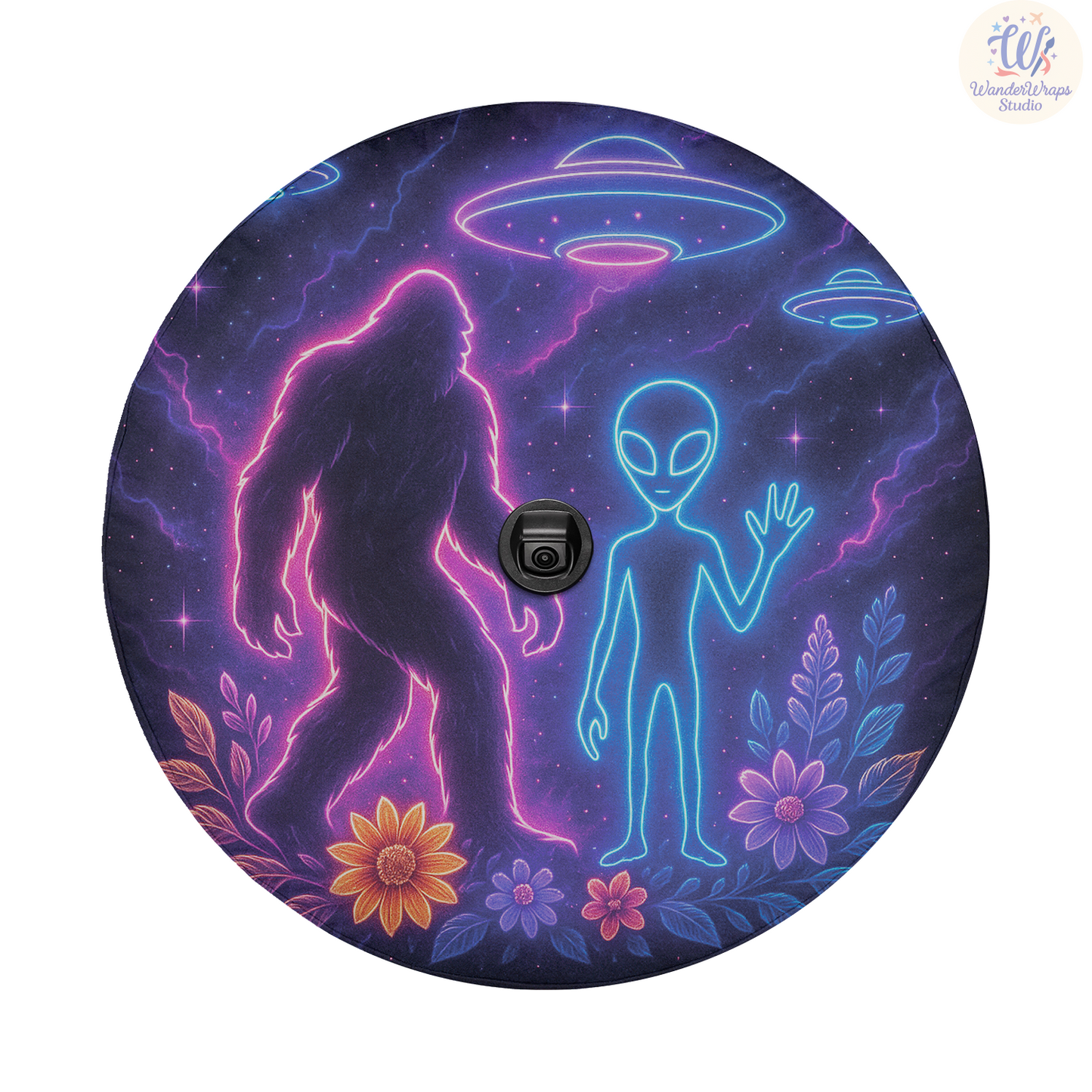Big Foot Alien Spare Tire Cover – Waterproof UV Resistant Protector with Camera Hole