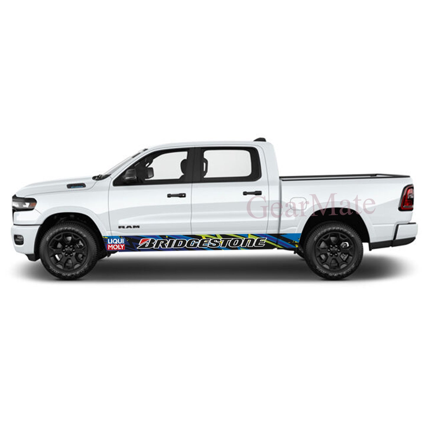 Burn Rubber Fast Bridgestone Rocker Panel Graphic Decal Kit (Left & Right Sides) - High Quality Vinyl for Trucks & SUVs