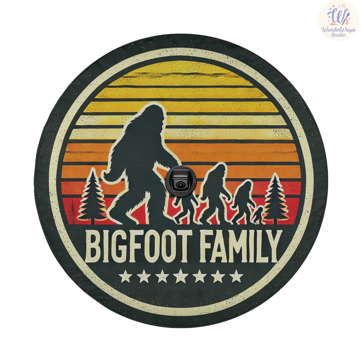 Big Foot Family Spare Tire Cover – Waterproof UV Resistant Protector with Camera Hole