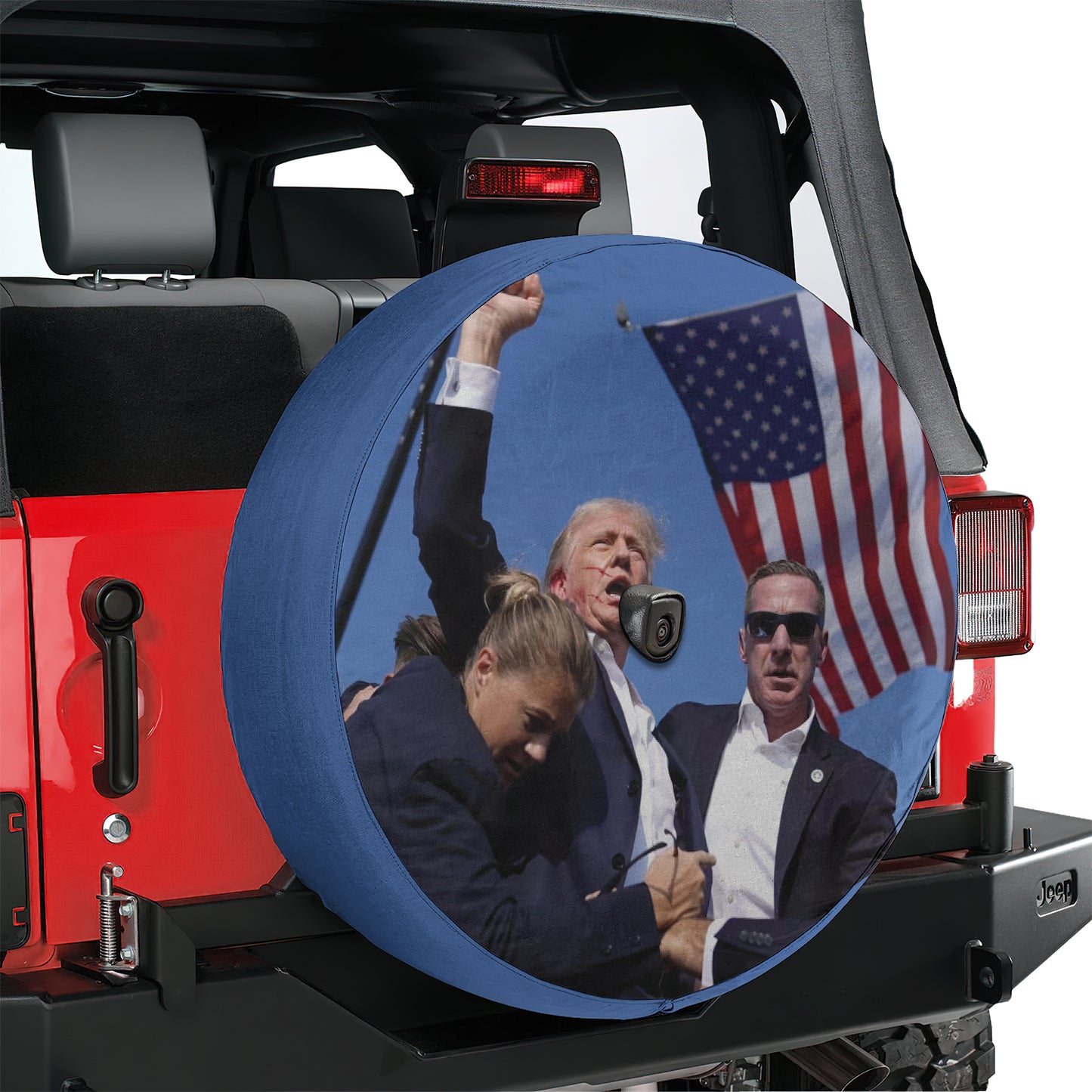 Shooting Make Me Stronger Donald Trump Spare Tire Cover – Premium Waterproof UV Resistant Protector