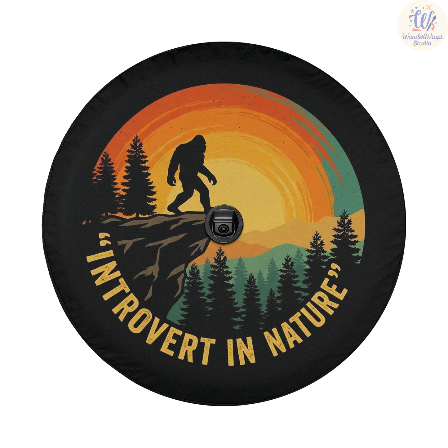 Introvert In Nature Spare Tire Cover – Waterproof UV Resistant Protector with Camera Hole