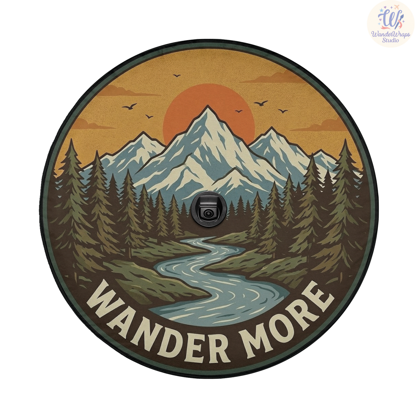 Wander More Spare Tire Cover – Waterproof UV Resistant Protector with Camera Hole