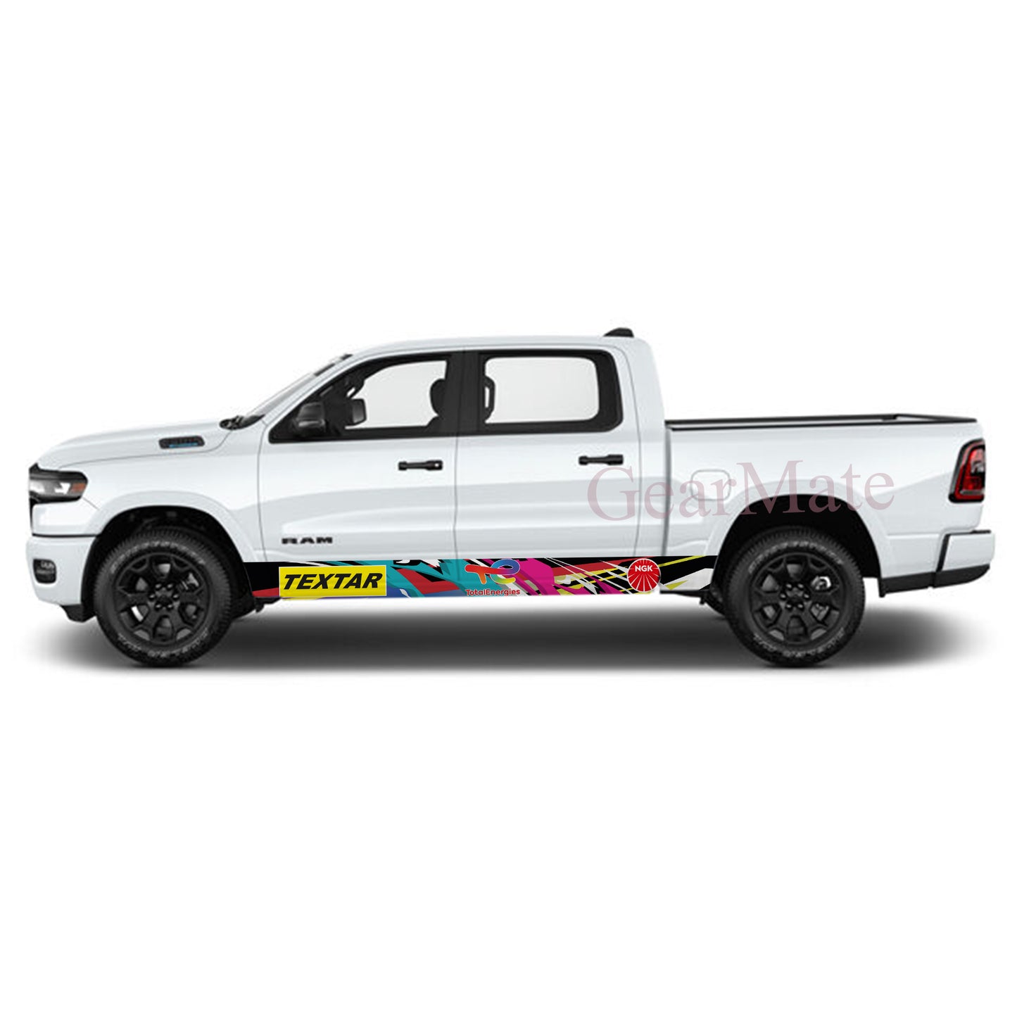 Racing Total NGK Textar Rocker Panel Graphic Decal Kit (Left & Right Sides) - High Quality Vinyl for Trucks & SUVs
