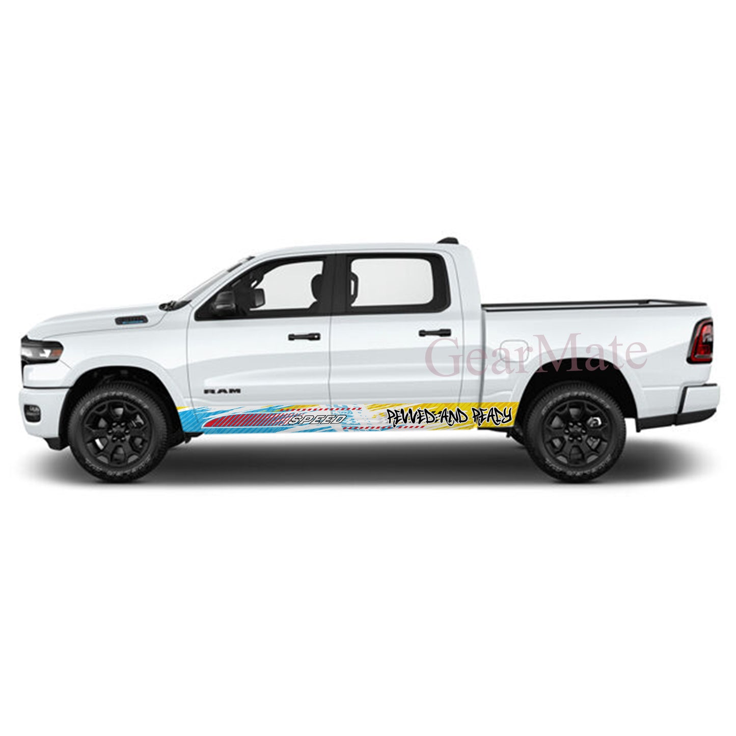 Revved and Ready Rocker Panel Graphic Decal Kit (Left & Right Sides) - High Quality Vinyl for Trucks & SUVs