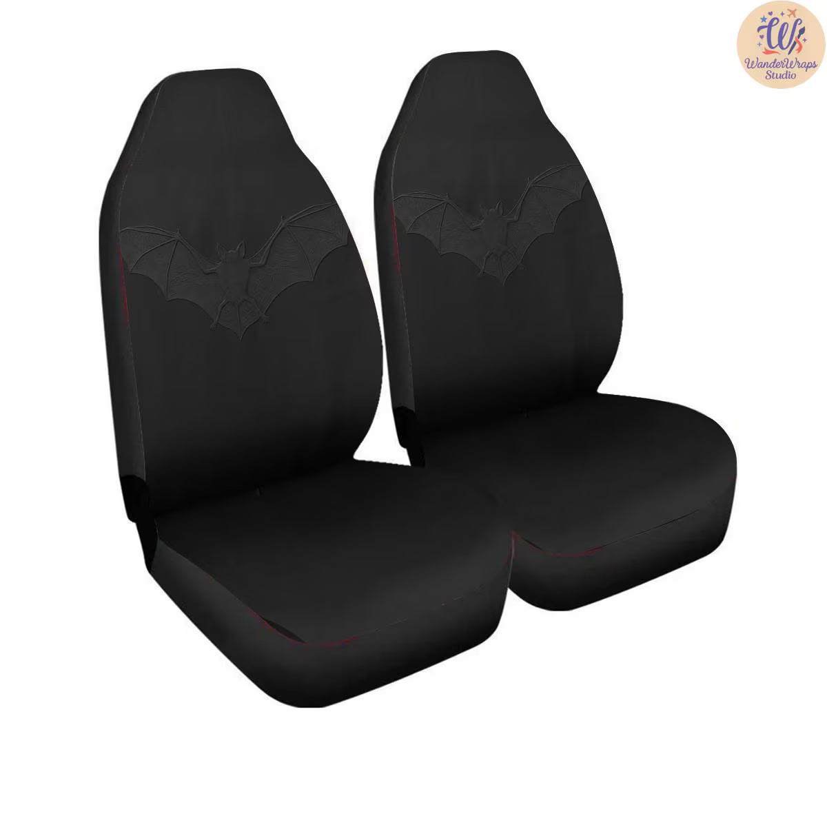 Shadowed Gothic Bat Car Seat Covers – High Quality Graphic and Polar Fleece Protector Set