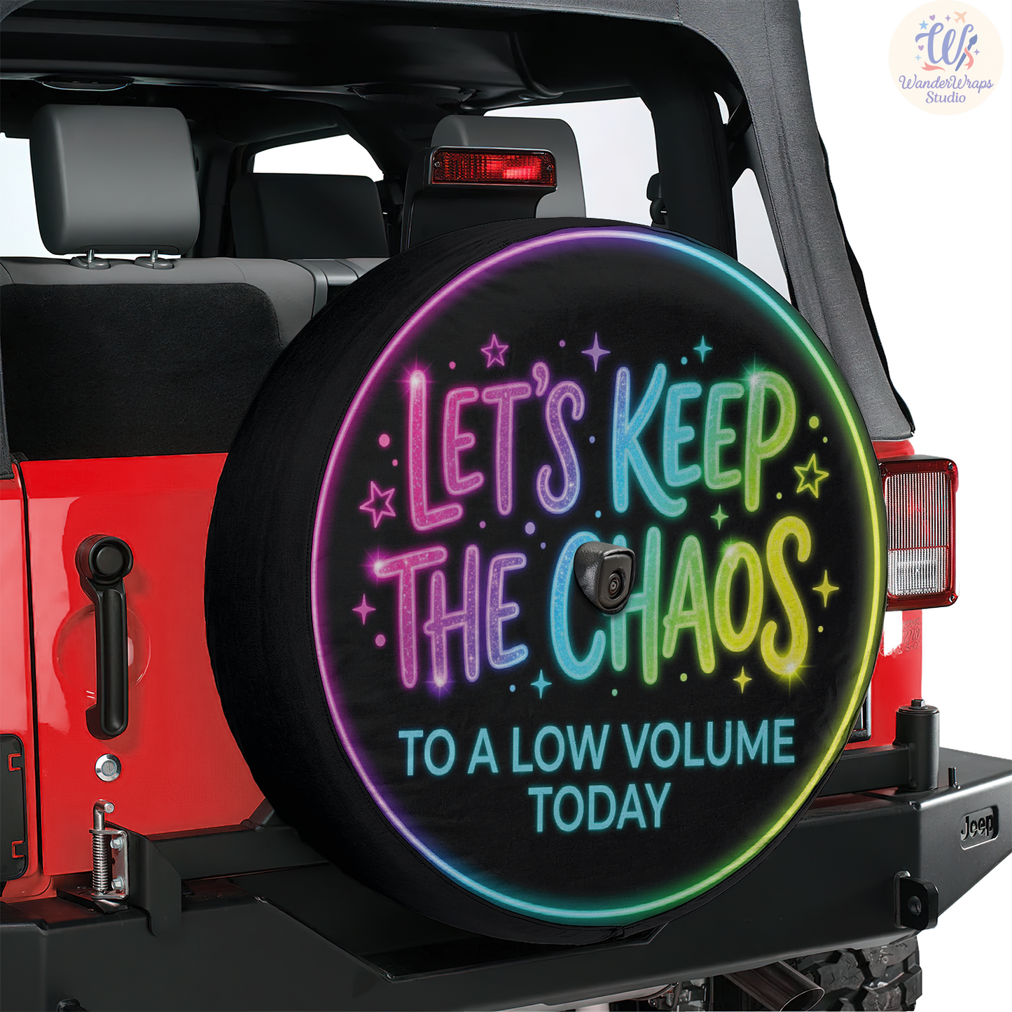 Let's Keep The Chaos Spare Tire Cover – Waterproof UV Resistant Protector with Camera Hole