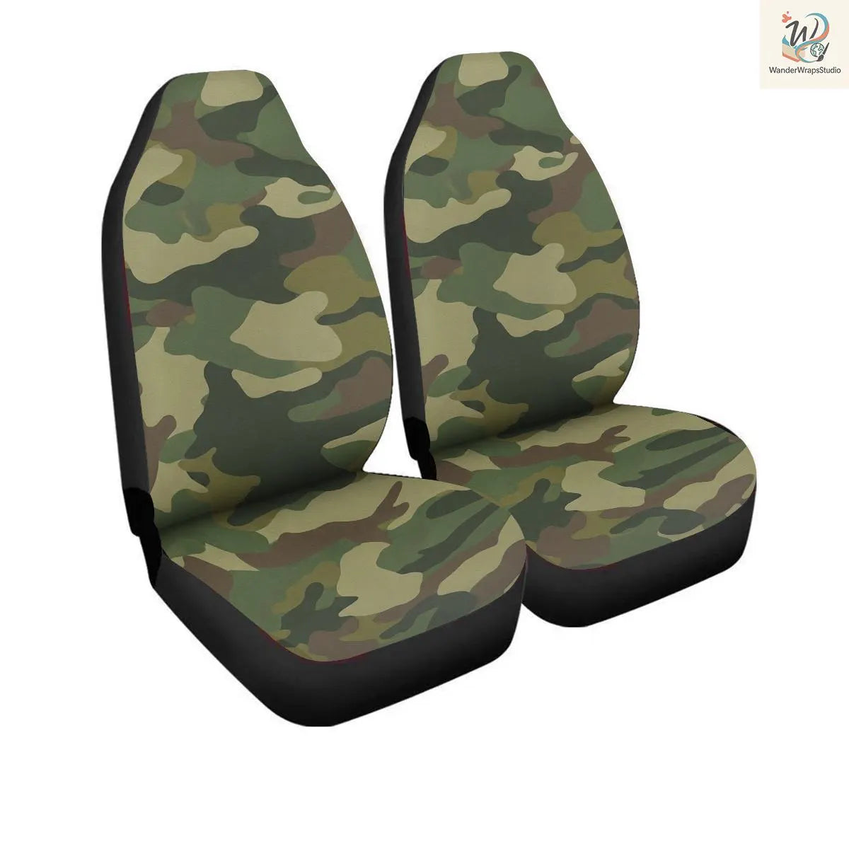 Classic Woodland Camouflage Car Seat Covers – High Quality Graphic and Polar Fleece Protector Set