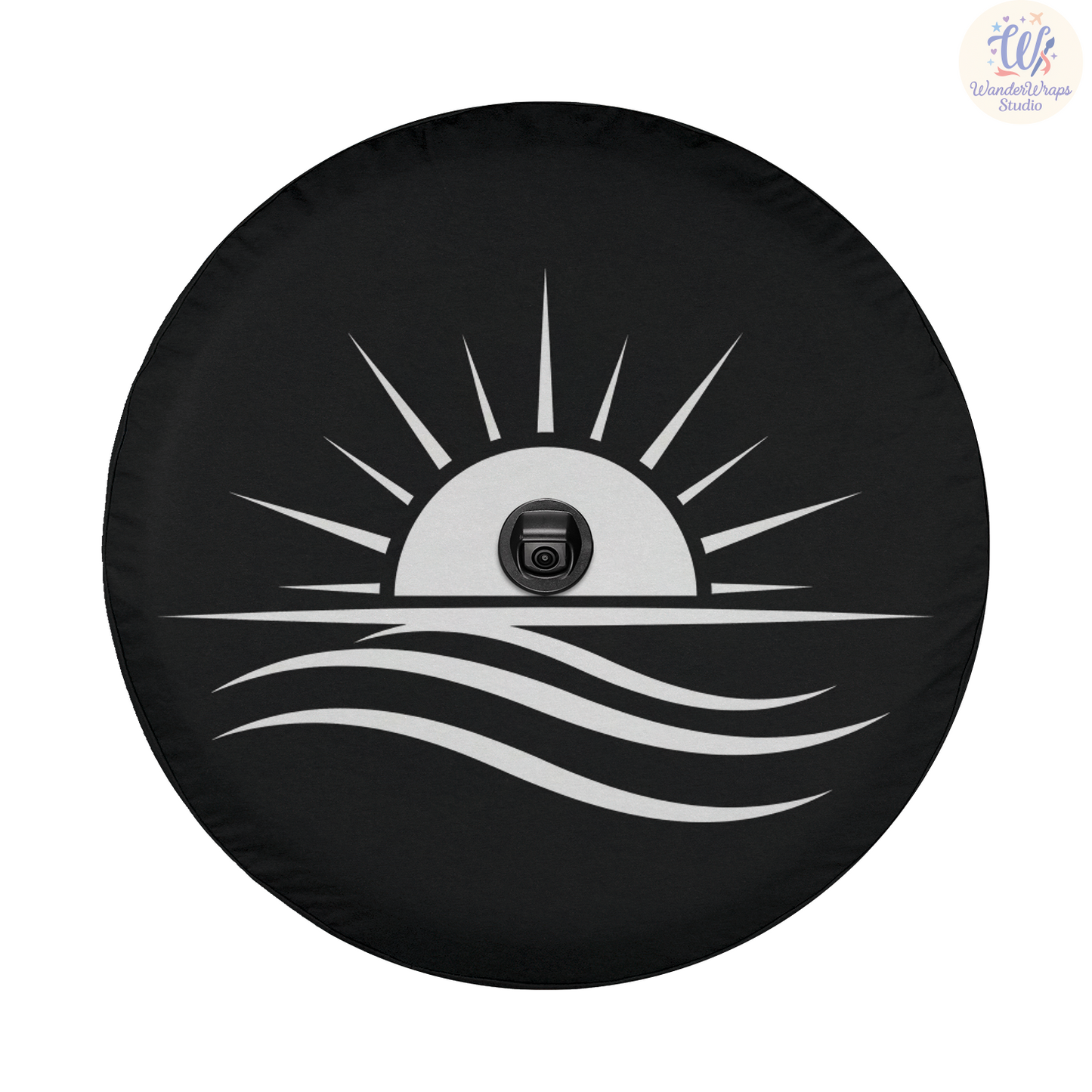 Sunset Over Ocean Spare Tire Cover – Waterproof UV Resistant Protector with Camera Hole