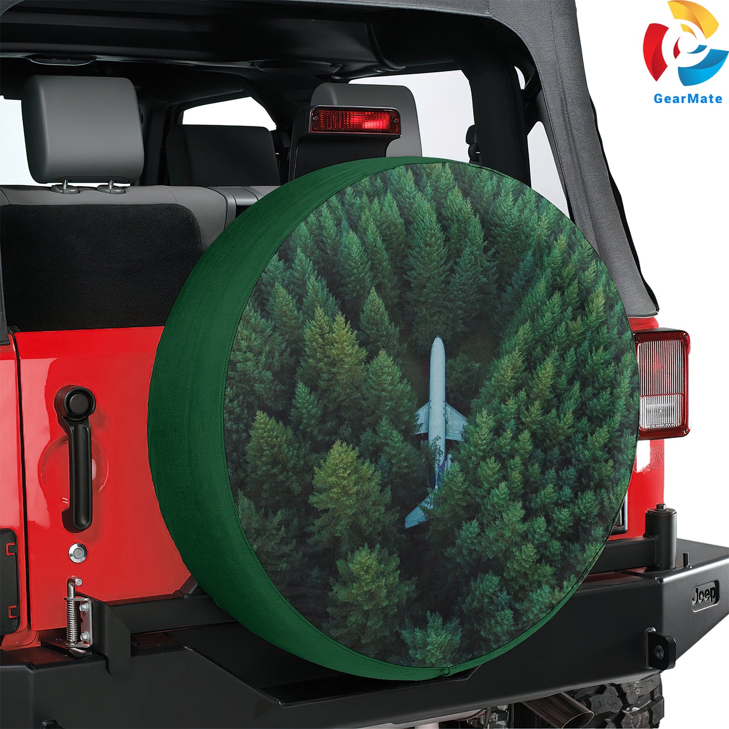 Airplane Green Trees Spare Tire Cover – Premium Waterproof UV Resistant Protector