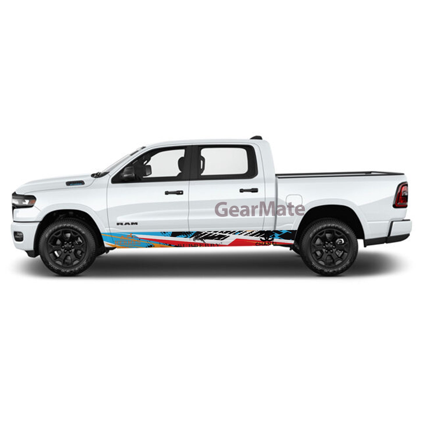 Burberry Rocker Panel Graphic Decal Kit (Left & Right Sides) - High Quality Vinyl for Trucks & SUVs
