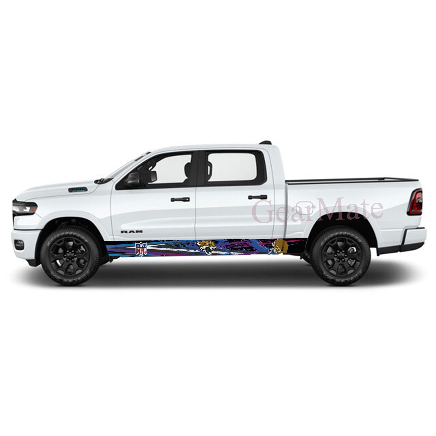 NFL Jacksonville Jaguars Rocker Panel Graphic Decal Kit (Left & Right Sides) - High Quality Vinyl for Trucks & SUVs