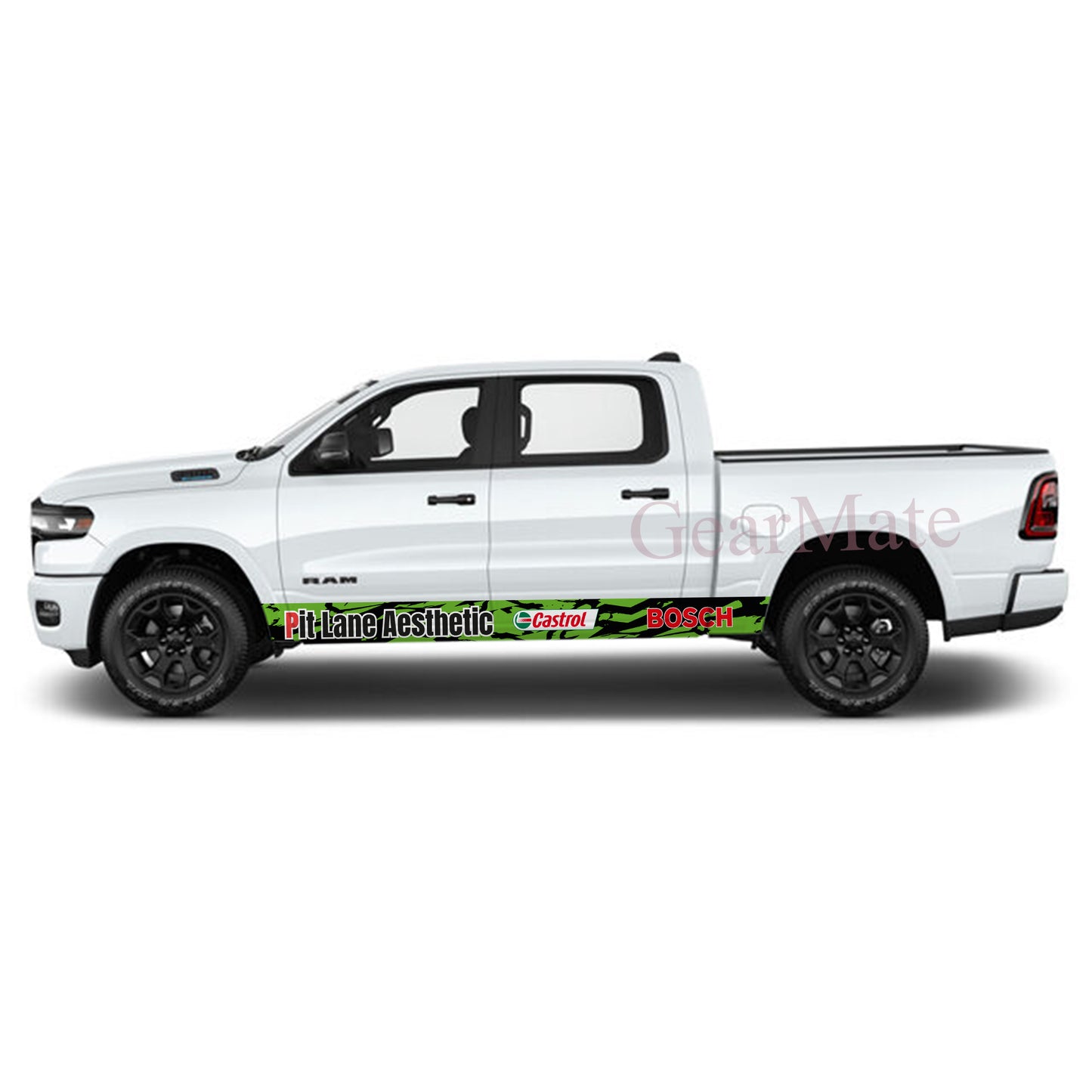 Pit Lane Aesthetic Castrol Rocker Panel Graphic Decal Kit (Left & Right Sides) - High Quality Vinyl for Trucks & SUVs