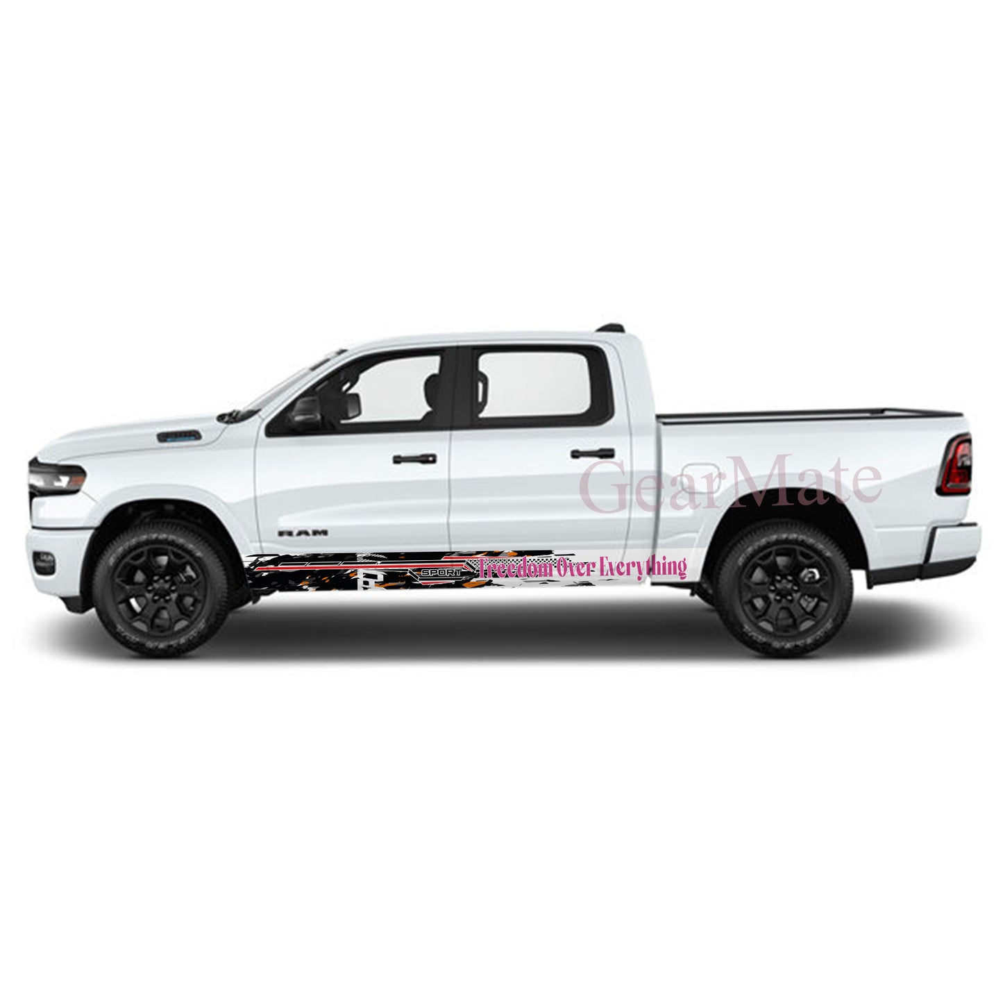 Freedom Over Everything Rocker Panel Graphic Decal Kit (Left & Right Sides) - High Quality Vinyl for Trucks & SUVs