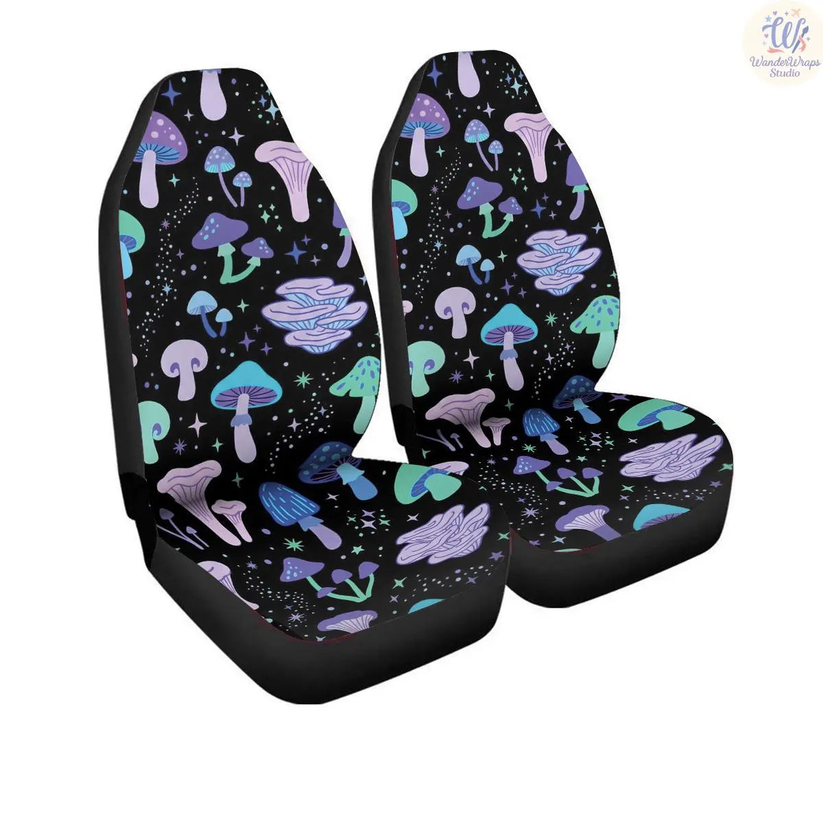 Cosmic Fungi Pop Car Seat Covers – High Quality Graphic and Polar Fleece Protector Set