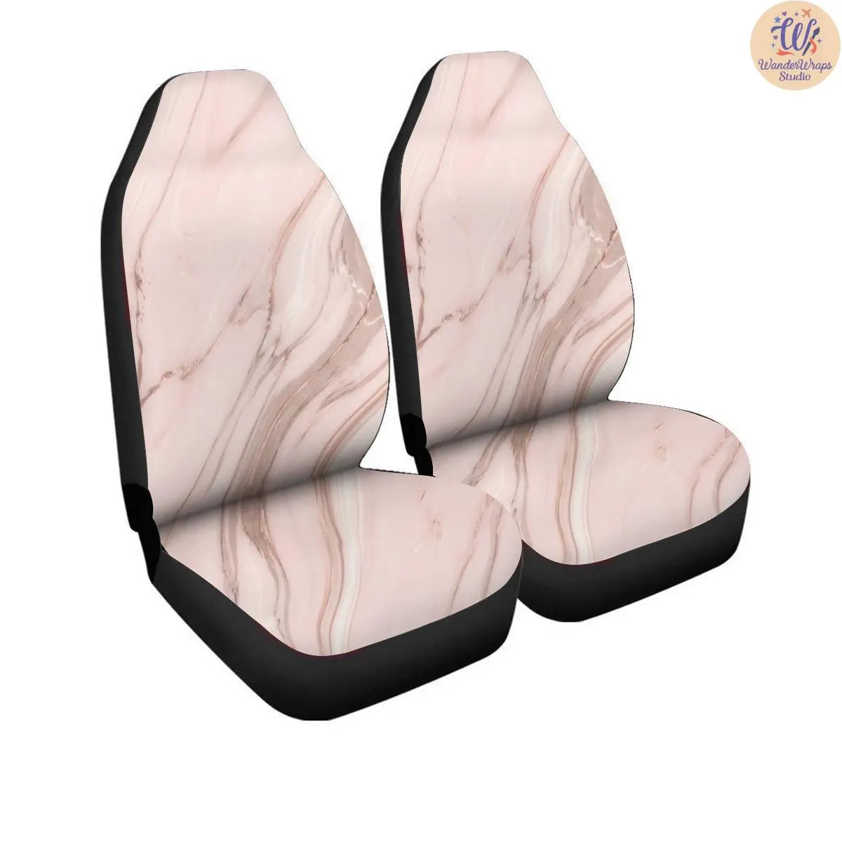 Modern Marble Vein Pattern Car Seat Covers – High Quality Graphic and Polar Fleece Protector Set