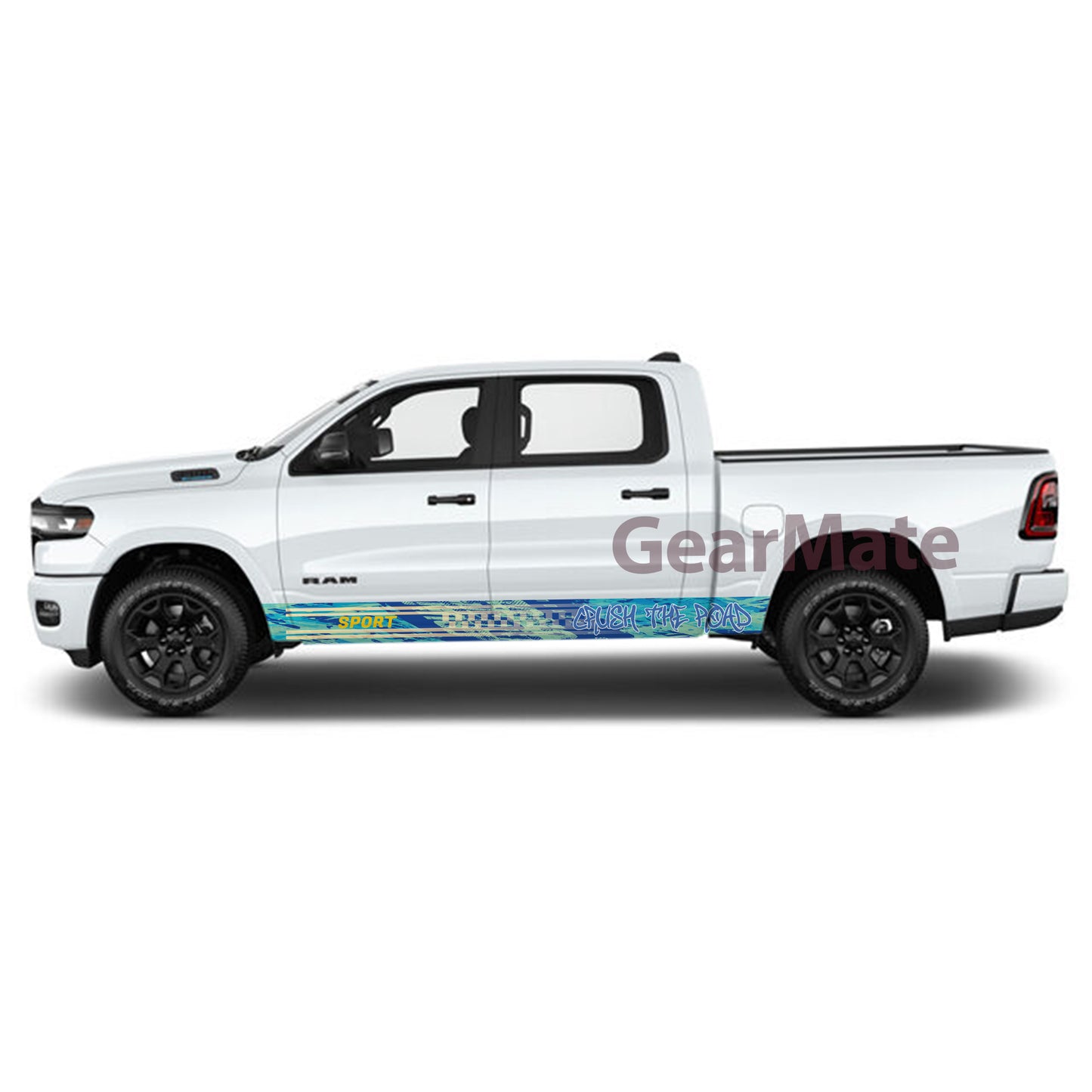 Crush the Road Rocker Panel Graphic Decal Kit (Left & Right Sides) - High Quality Vinyl for Trucks & SUVs