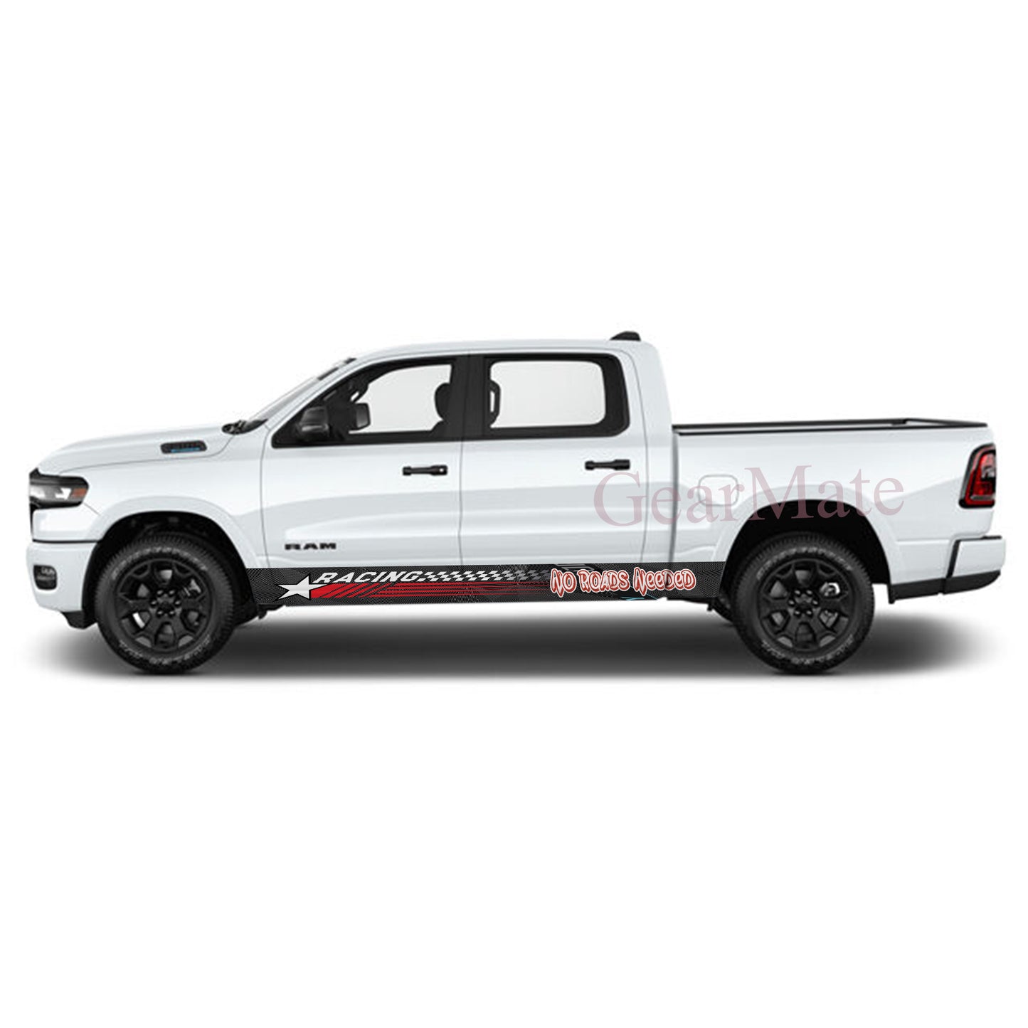 No Roads Needed Rocker Panel Graphic Decal Kit (Left & Right Sides) - High Quality Vinyl for Trucks & SUVs