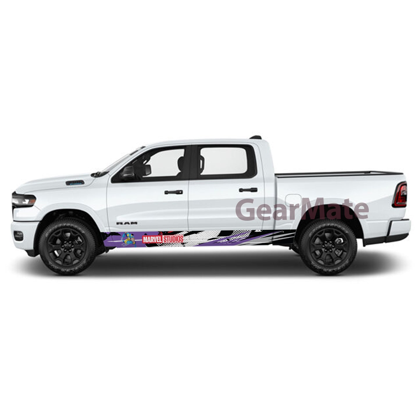 Racing Grunge Marvel Wolverine Rocker Panel Graphic Decal Kit (Left & Right Sides) - High Quality Vinyl for Trucks & SUVs