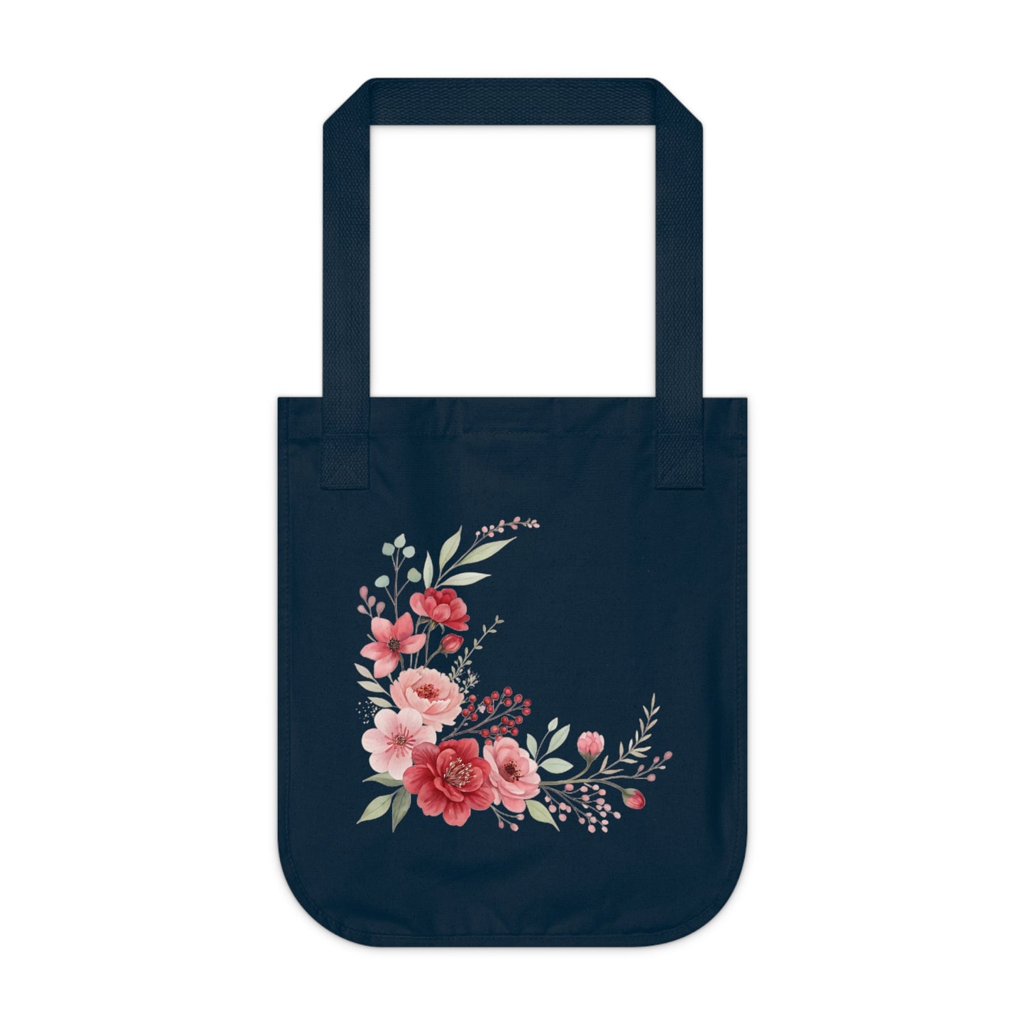 Flowers Frame Floral Organic Canvas Tote Bag - Eco-Friendly Carryall for Everyday Use