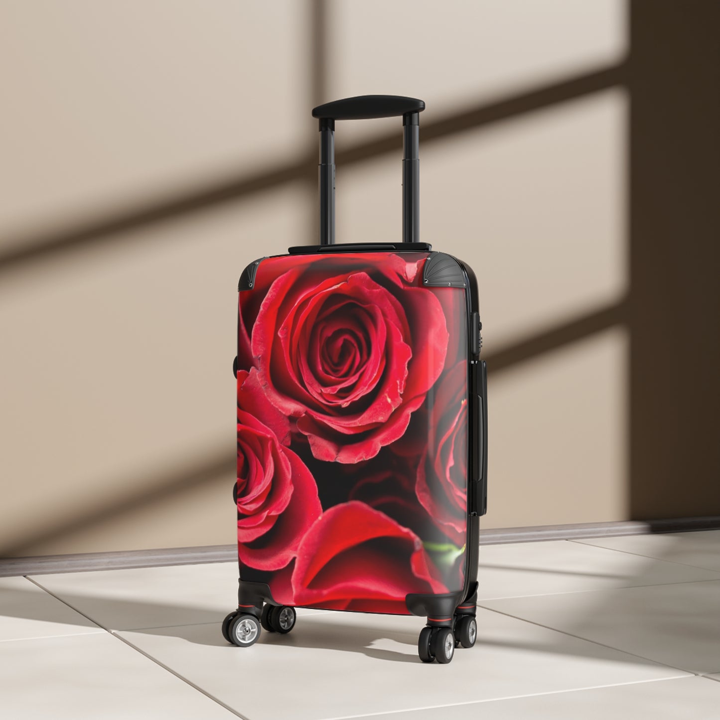 Nature Flowers Floral Red Roses  Daisy Art Carry-On Suitcase - Stylish Luggage for Travelers