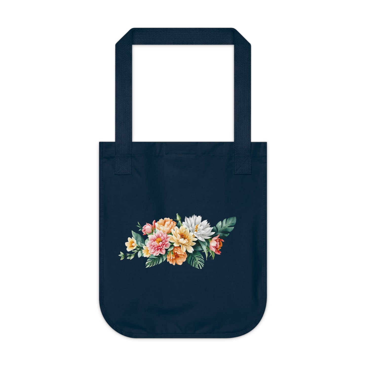 Flowers Stunning Floral Organic Canvas Tote Bag - Eco-Friendly Carryall for Everyday Use