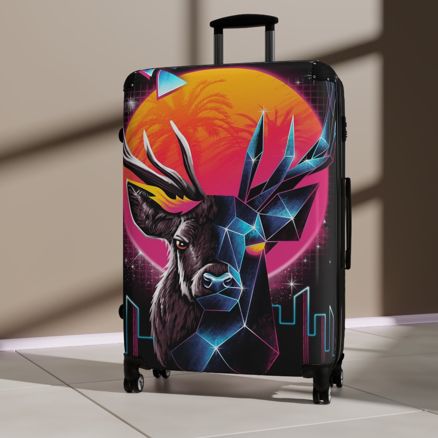 Abstract Deer Digital Art Carry-On Suitcase - Stylish Luggage for Travelers