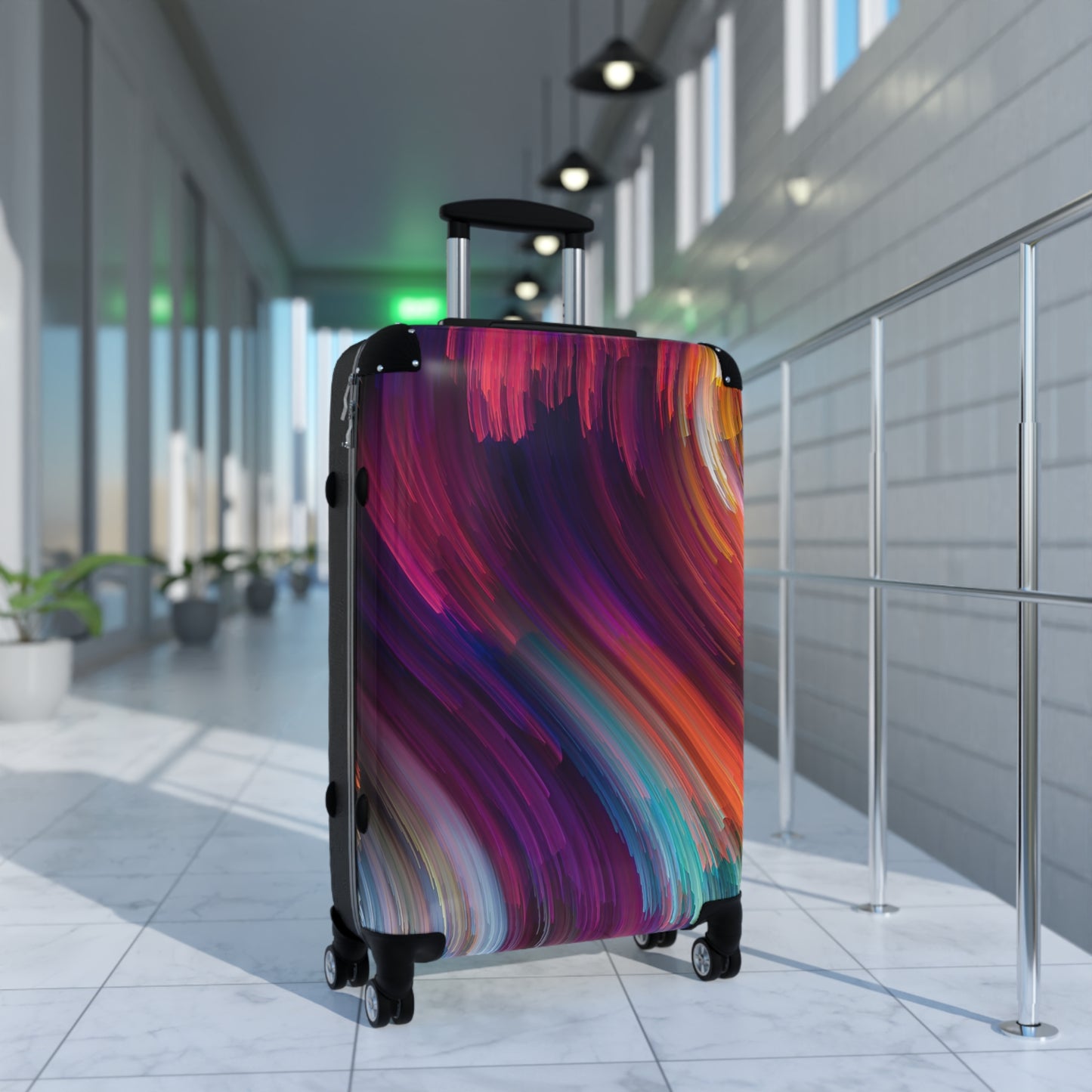 Abstract Swirl Pattern Carry-On Suitcase - Stylish Luggage for Travelers