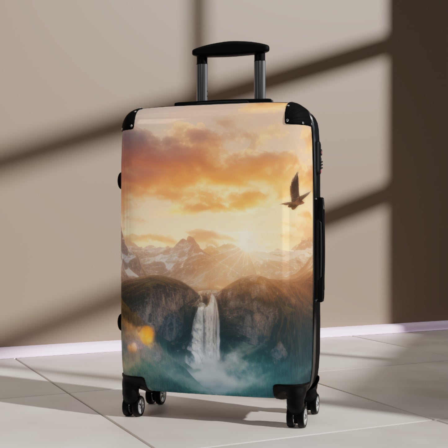 Nature Sunrise Forest Mountains Art Carry-On Suitcase - Stylish Luggage for Travelers