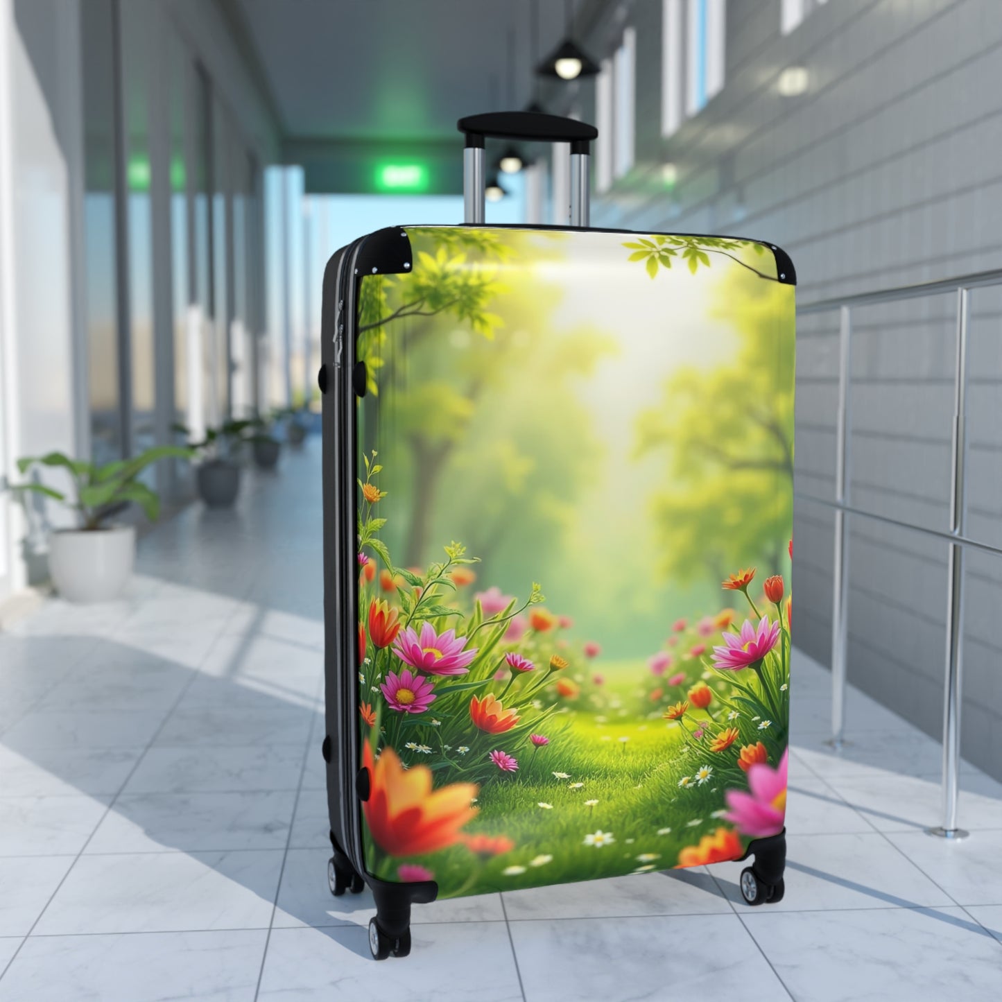 Nature Flowers Floral Field Art Carry-On Suitcase - Stylish Luggage for Travelers