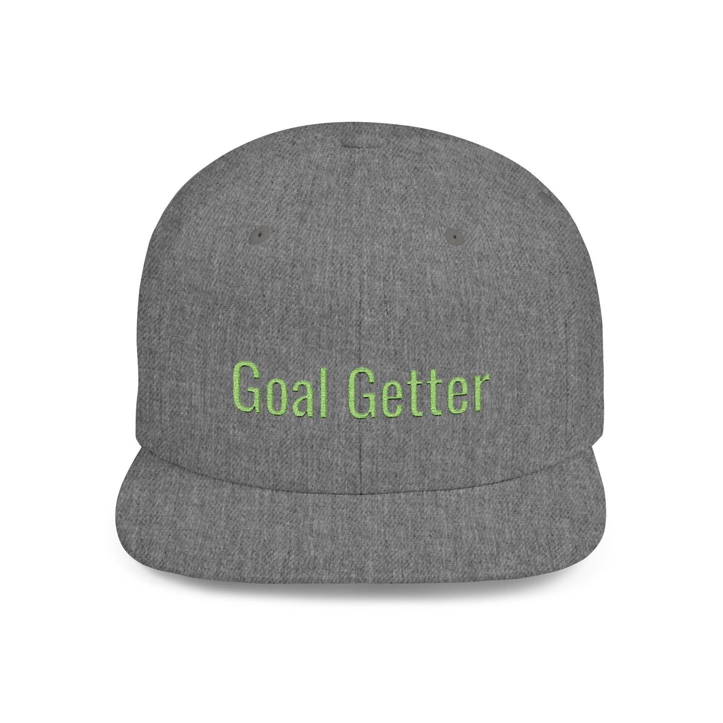 Text Goal Getter Flat Bill Snapback – Lightweight, Custom Fit, Premium Quality